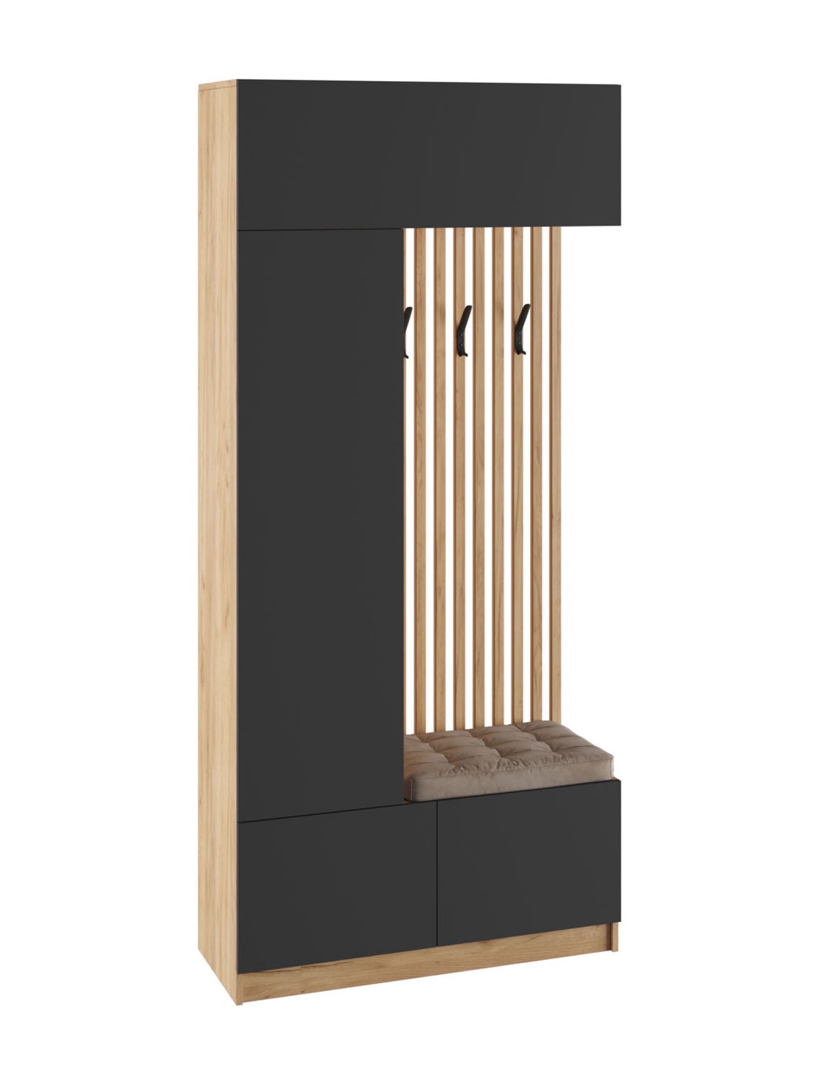 Изображение товара Комплект мебели для прихожей Сева 100x220x40 см ЛДСП цвет графит