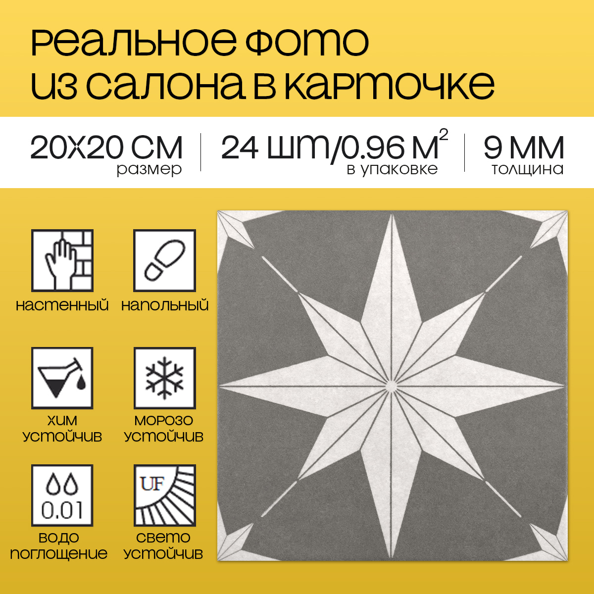 Изображение товара Керамогранит Motto Levels N100080 20x20см серый 9мм для пола и стен Изображение товара Керамогранит Motto Levels N100080 20x20см серый 9мм для пола и стен