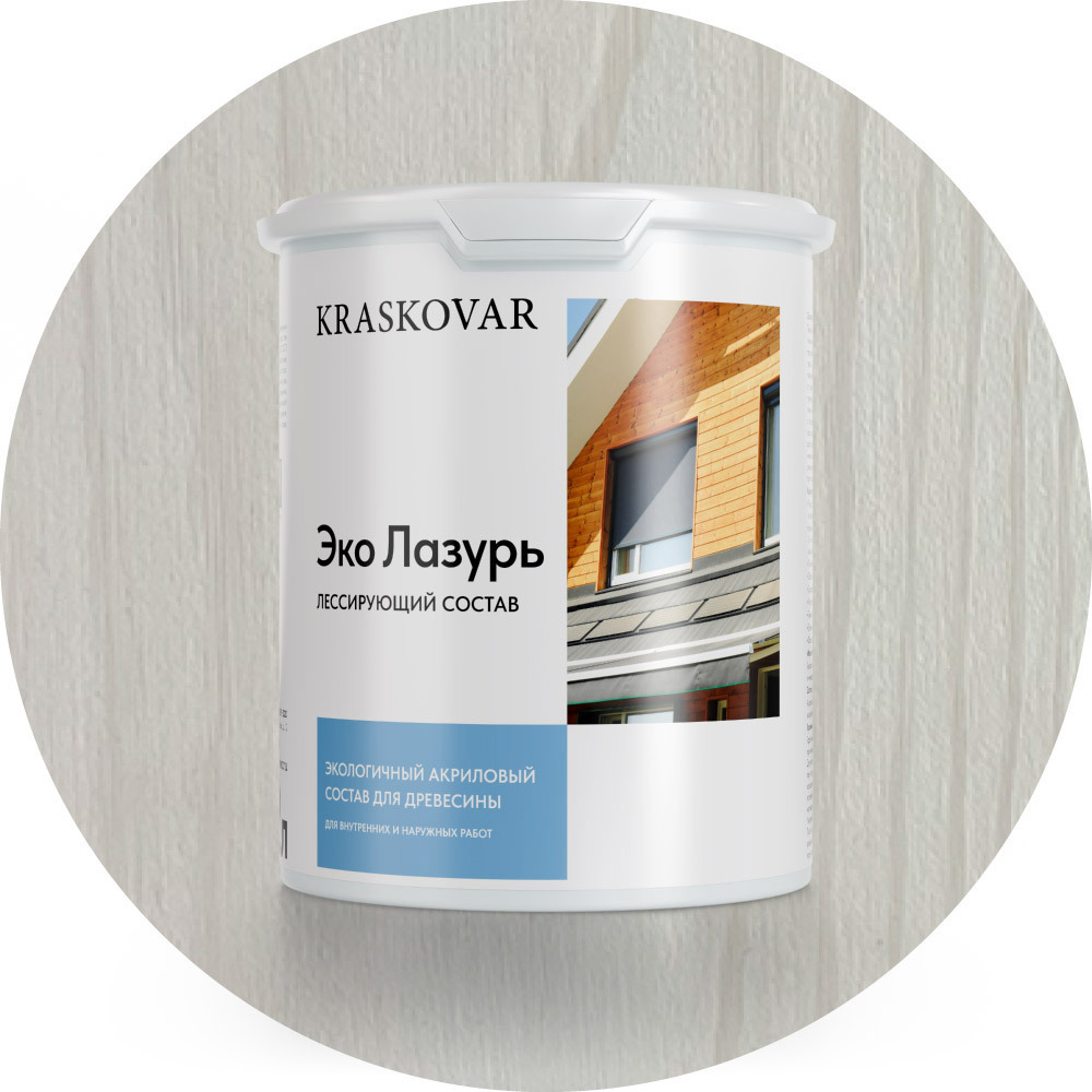 Изображение товара Пропитка для древесины Kraskovar Эко Лазурь цвет белый 2л