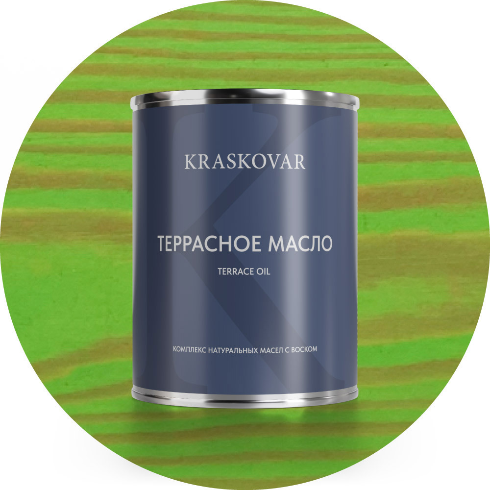 Изображение товара Масло террасное Kraskovar цвет зеленый лайм 0.75л