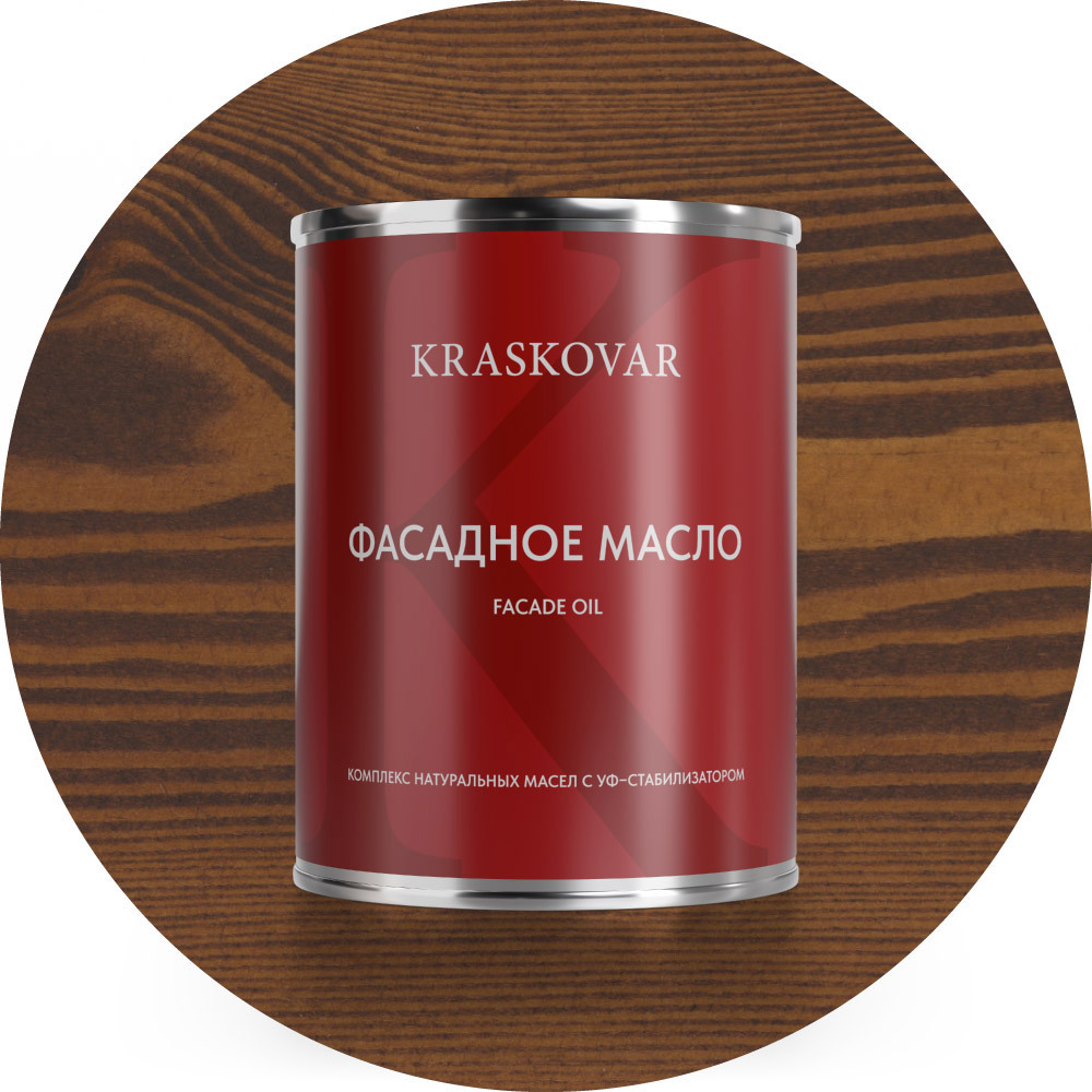 Изображение товара Масло фасадное Kraskovar цвет орех гварнери 0.75л