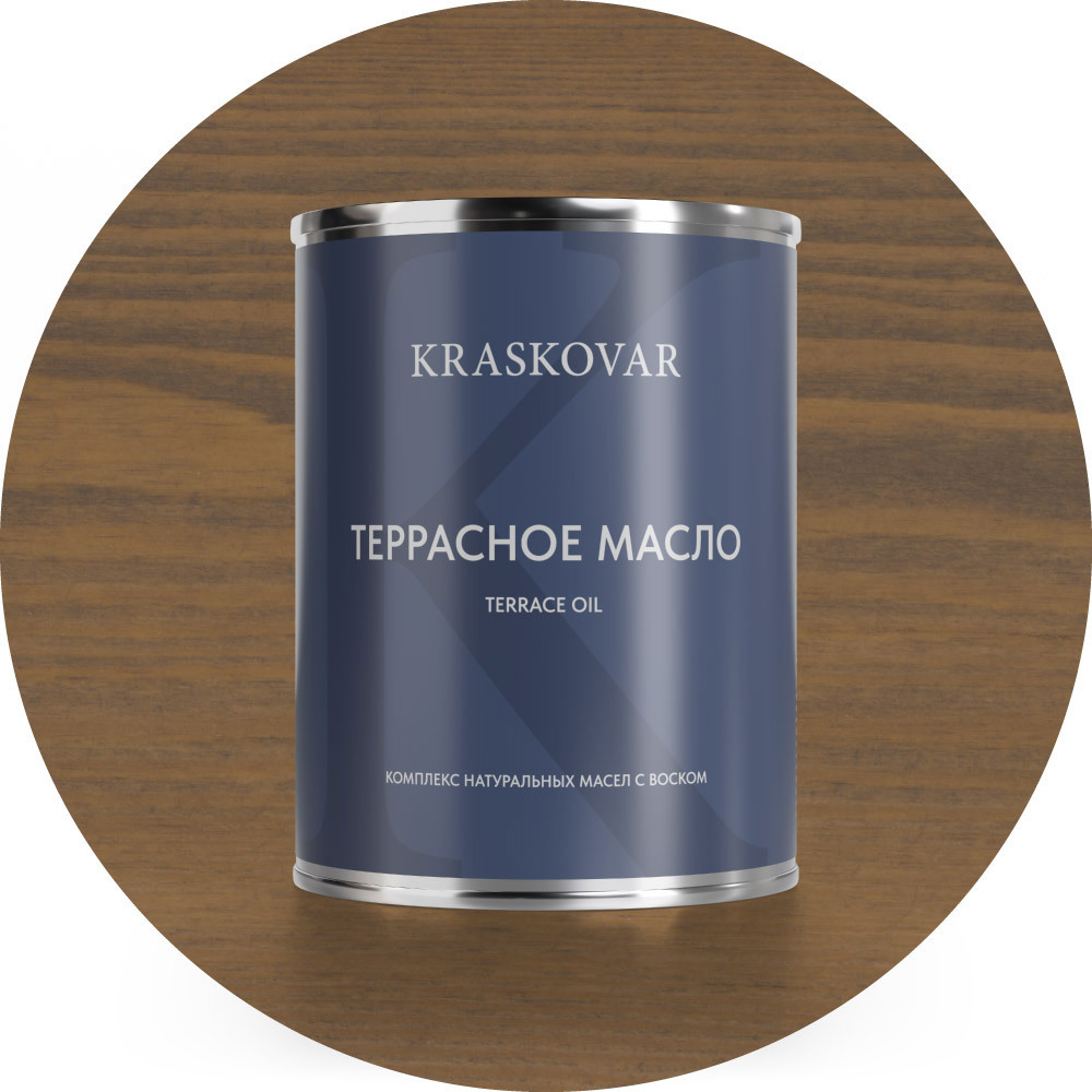Изображение товара Масло террасное Kraskovar цвет тоскана 0.75л