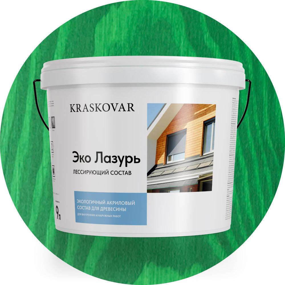Изображение товара Пропитка для древесины Kraskovar Эко Лазурь цвет акация 9л Изображение товара Пропитка для древесины Kraskovar Эко Лазурь цвет акация 9л