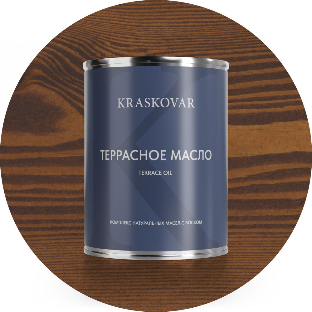 Изображение товара Масло террасное Kraskovar цвет орех гварнери 0.75л
