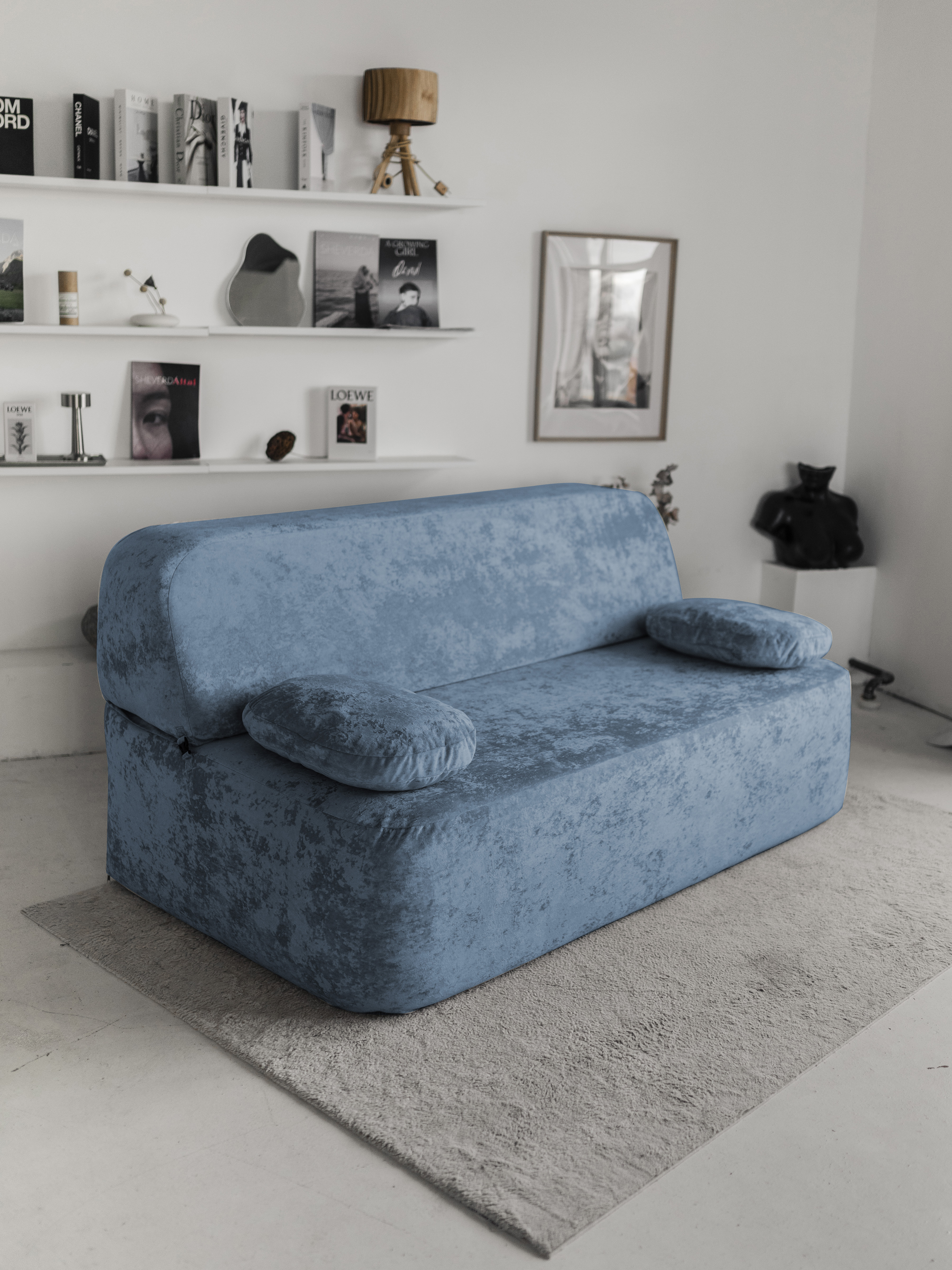 Изображение товара Диван бескаркасный Диван не мебель Бабл Crush 20 190x88x100 см акрил цвет голубой