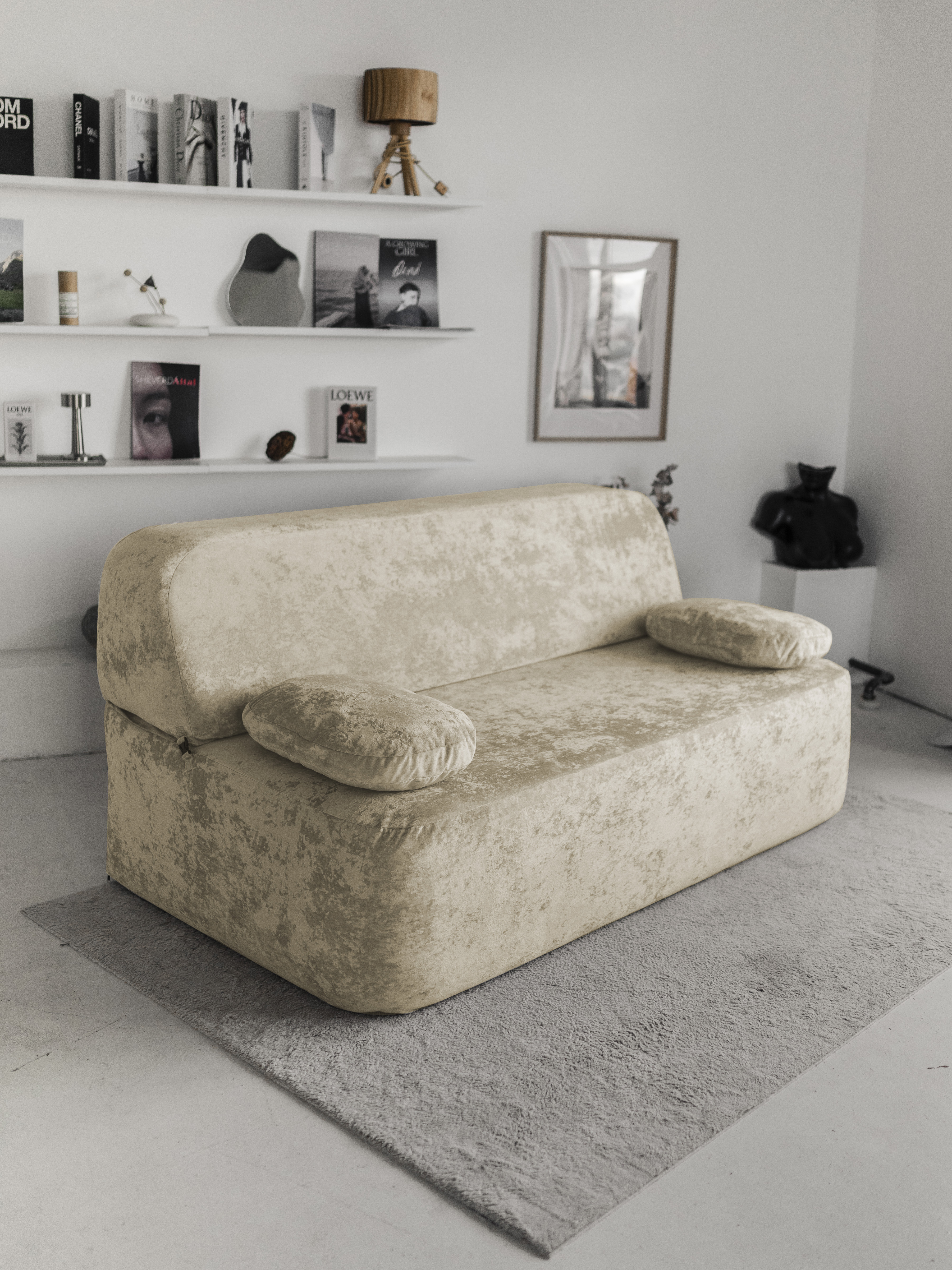 Изображение товара Диван бескаркасный Диван не мебель Бабл Crush 3 190x88x100 см акрил цвет бежевый