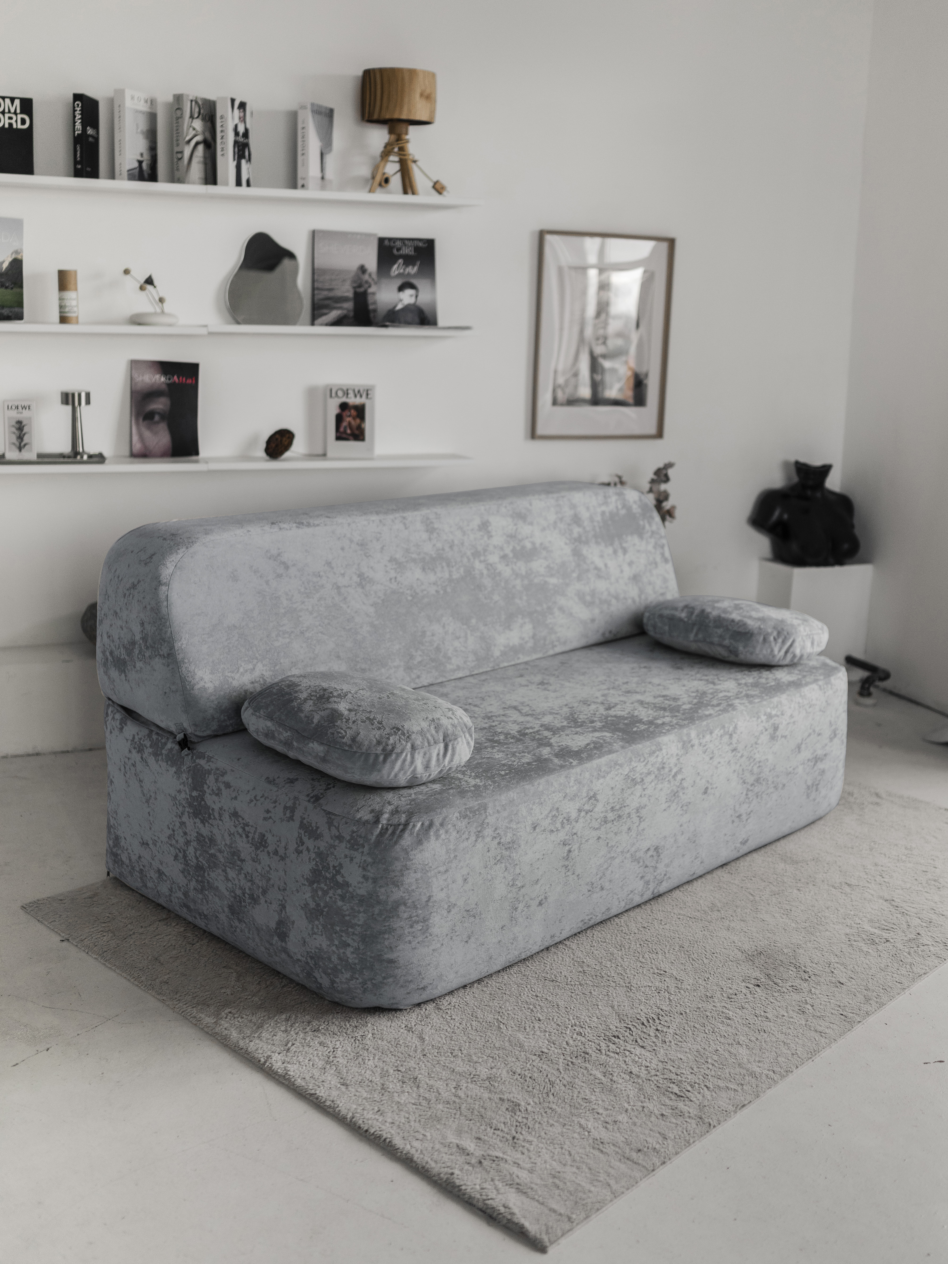 Изображение товара Диван бескаркасный Диван не мебель Бабл Crush 11 190x88x100 см акрил цвет серый