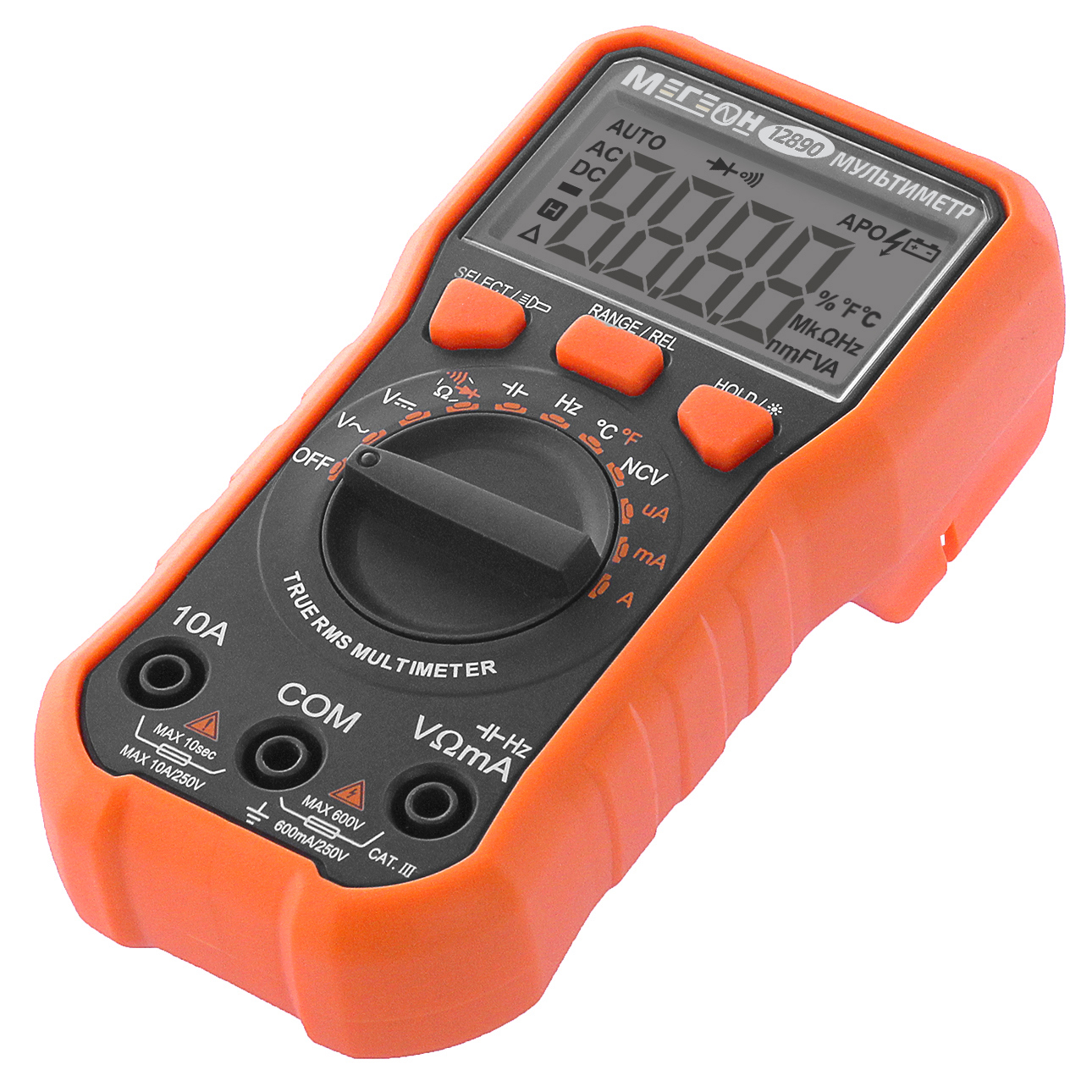 Изображение товара Цифровой мультиметр МЕГЕОН 12890 с NCV, ярким дисплеем и подсветкой