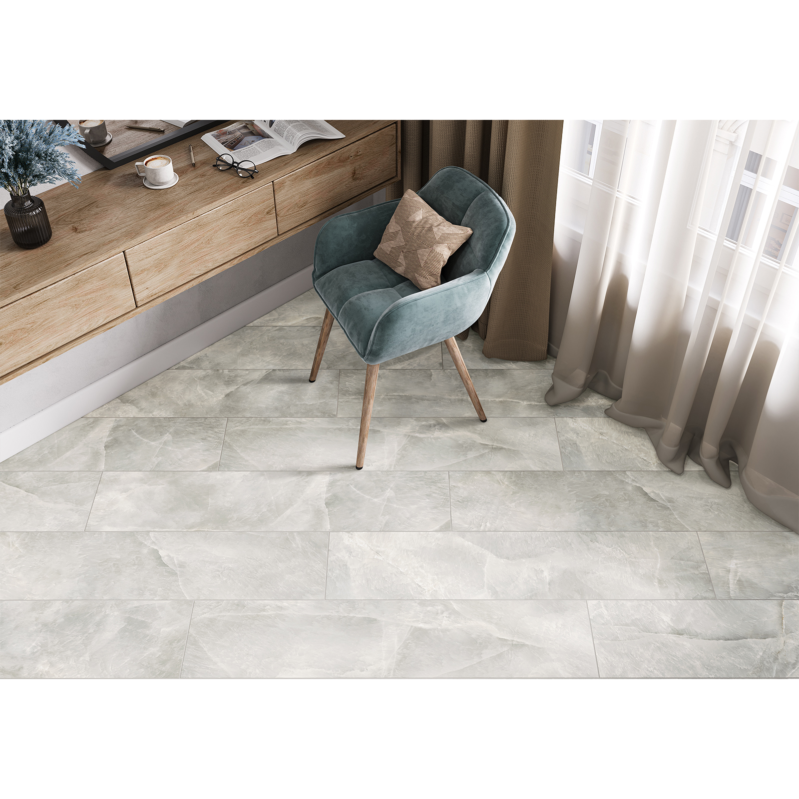 Изображение товара Глазурованный керамогранит Alma Ceramica Seline 70 20x90 см 1.62 м² матовый цвет серый