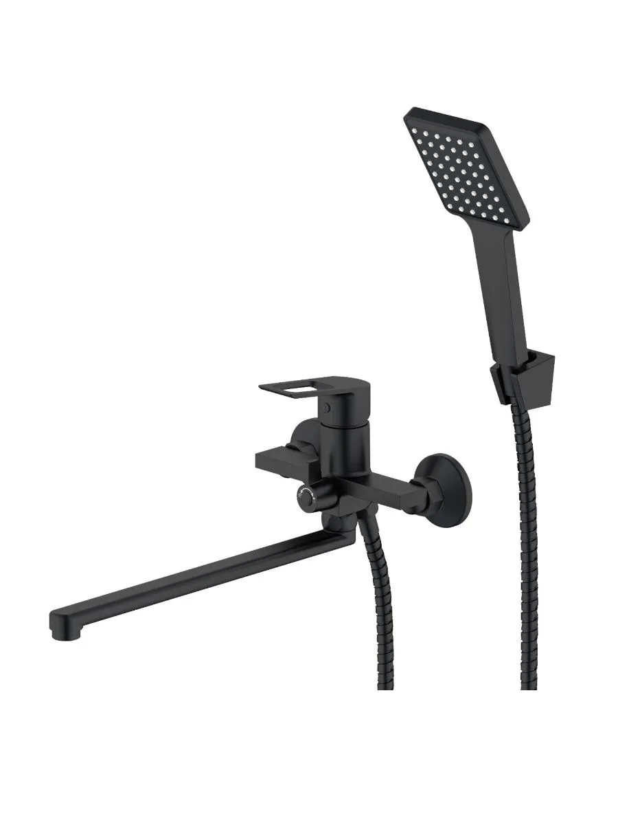 Изображение товара Смеситель для ванны Voda Lovely LVL31B Однорычажный с душевой лейкой Черный