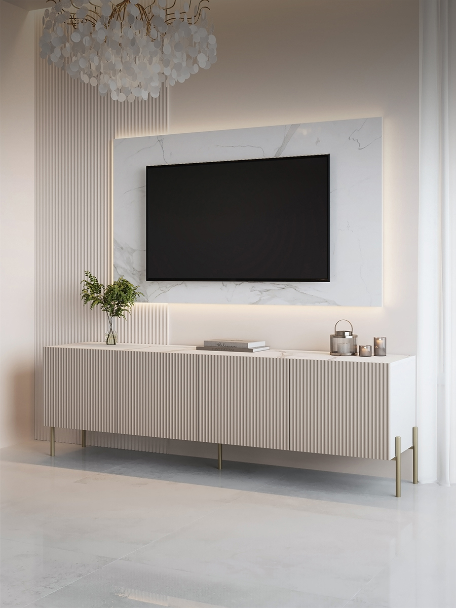 Изображение товара Тумба под телевизор Puzzlemebel ТумбаСеллин 180x57x36.6 см ЛДСП цвет бежевый