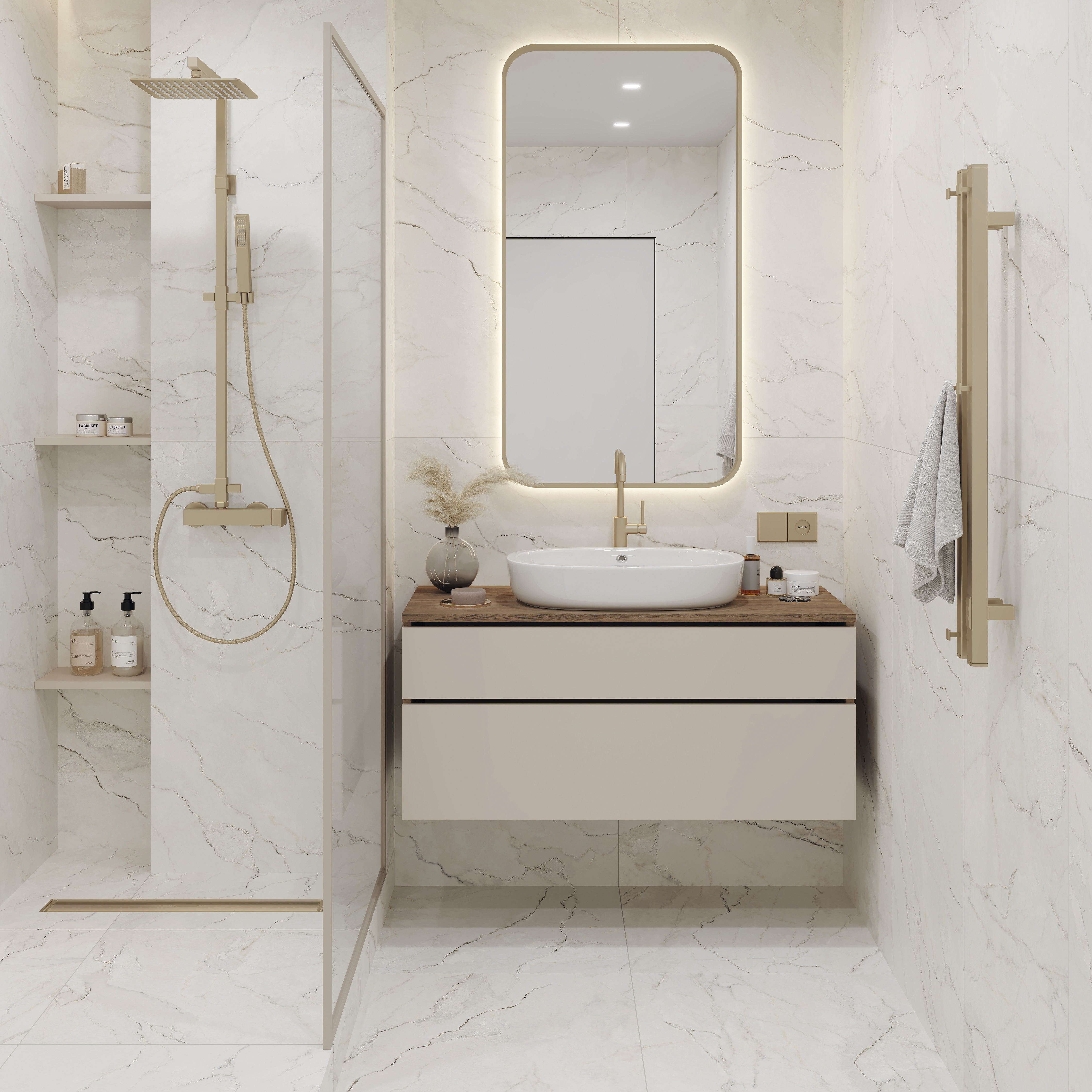 Изображение товара Глазурованный керамогранит LB Ceramics Зимний дворец 60x120 см 1.44 м² матовый цвет светло-бежевый