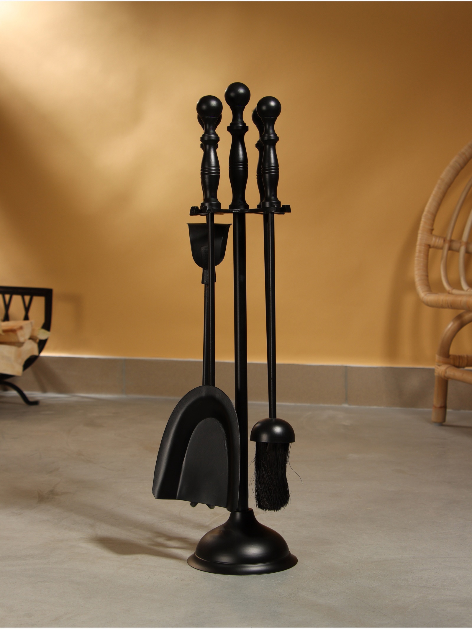 Изображение товара Каминный набор Дым сталь 4 предмета 14x14x64см