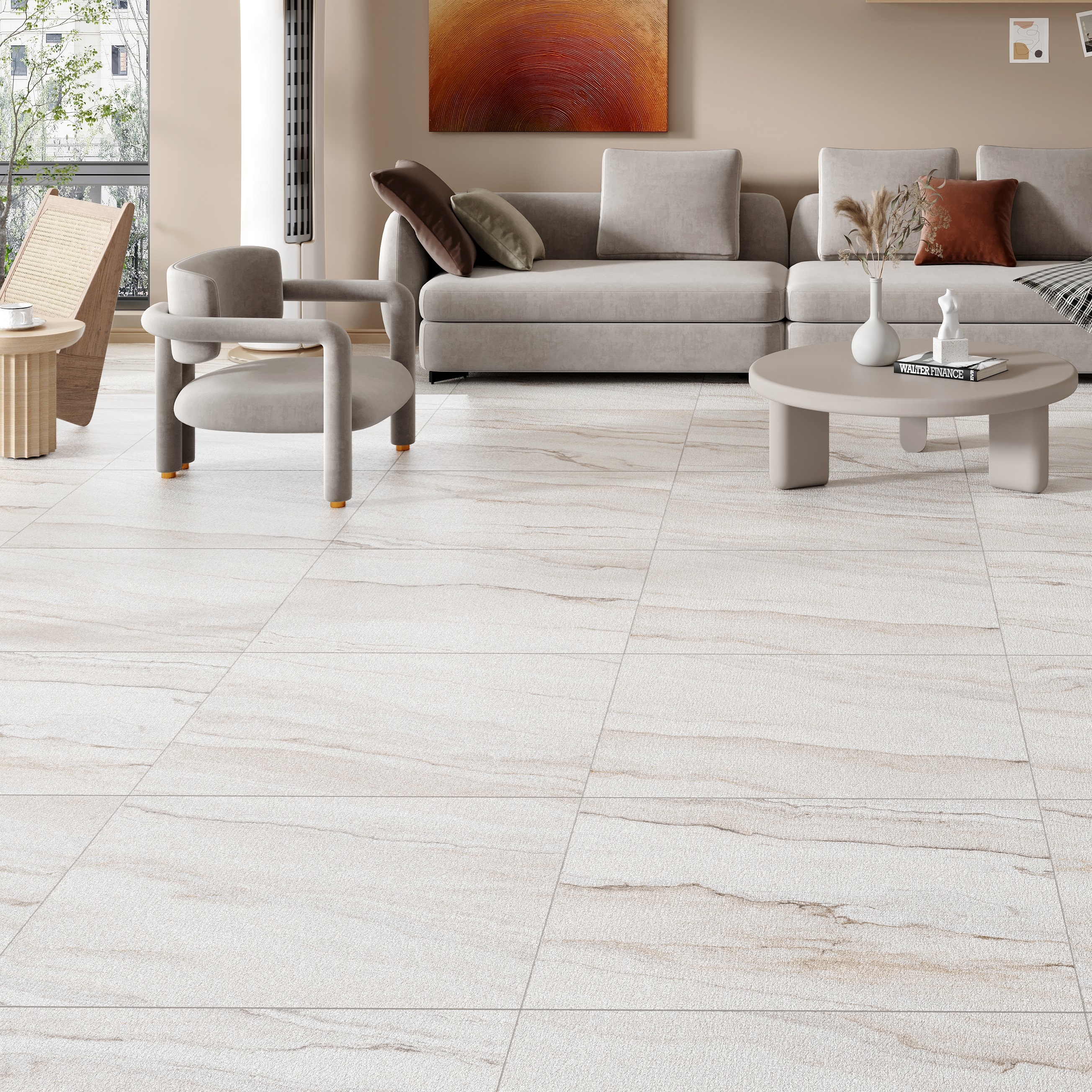 Изображение товара Глазурованный керамогранит Marble Napoli Lapp 60x60 см 1.44 м² лаппатированный цвет бежевый