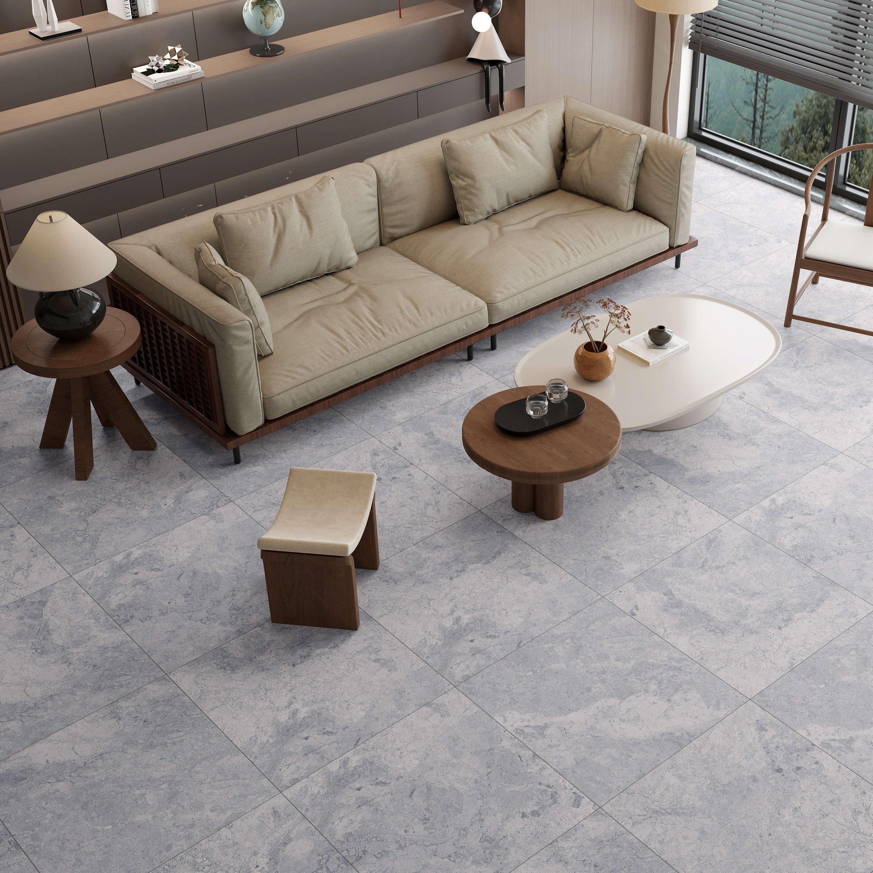 Изображение товара Глазурованный керамогранит Berline Gris Lapp 60x60 см 1.44 м² лаппатированный цвет серый