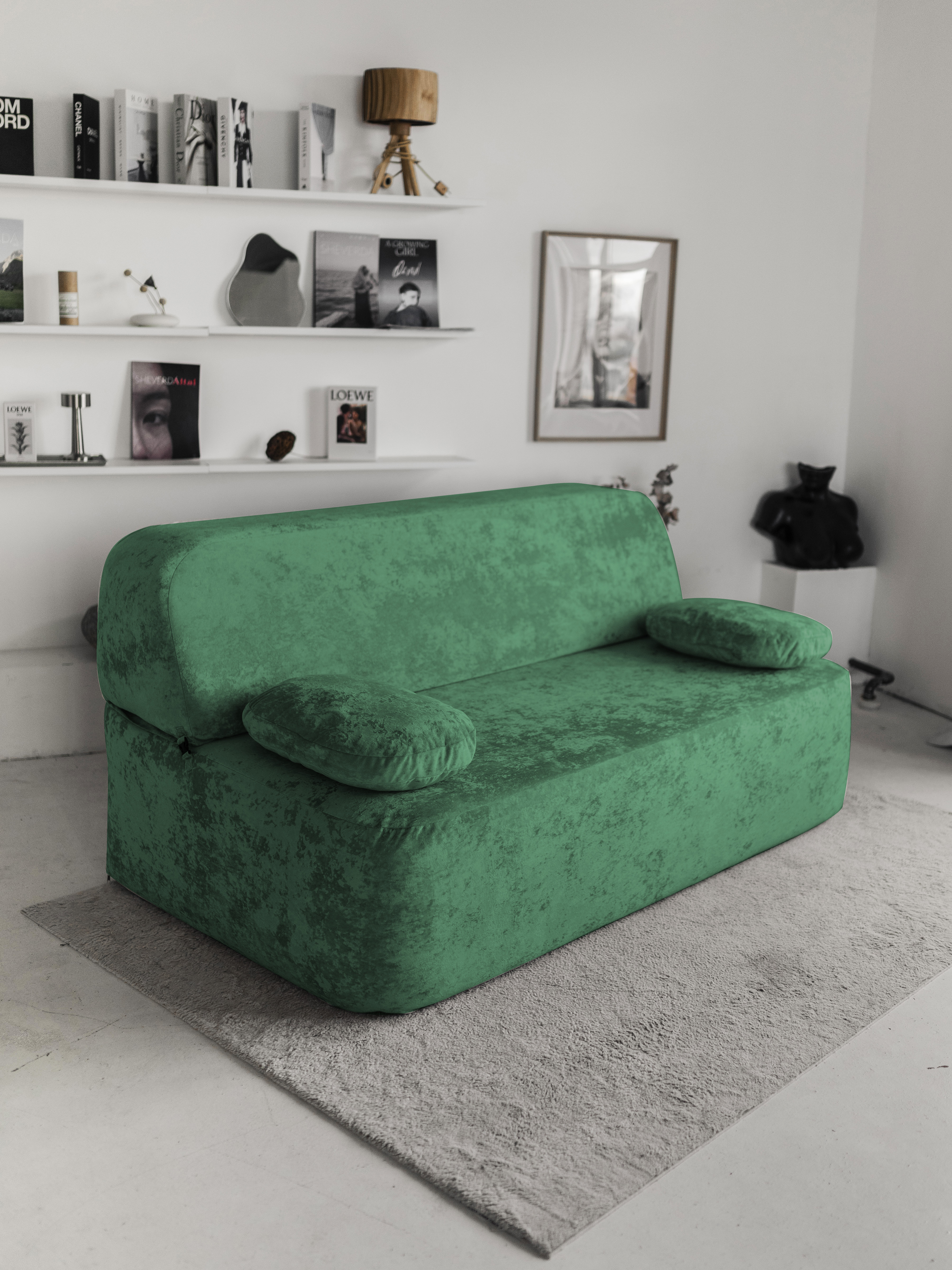 Изображение товара Диван бескаркасный Диван не мебель Бабл Crush 18 190x88x100 см акрил цвет зеленый