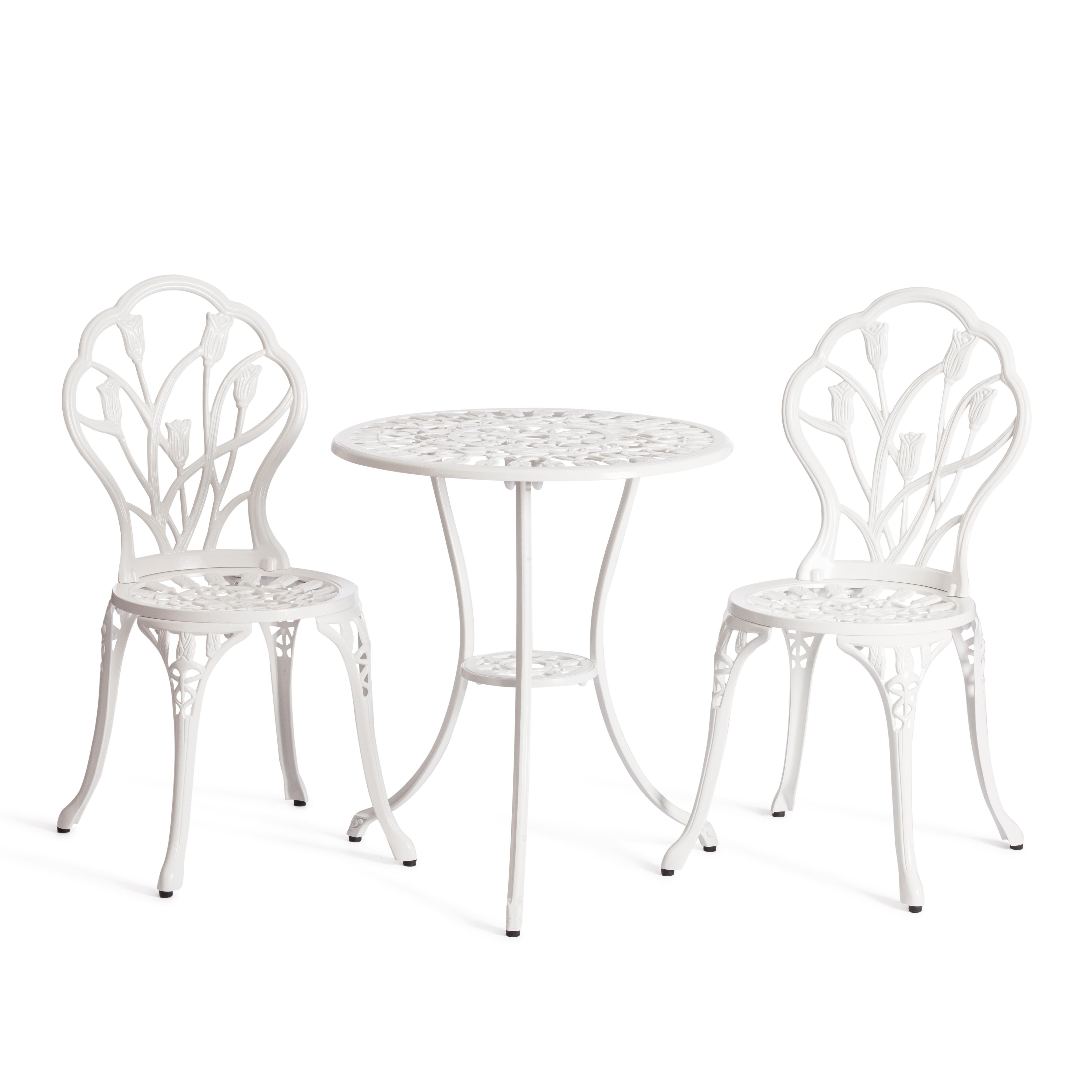 Изображение товара Набор садовой мебели для отдыха Tetchair Jardin алюминий белый стол, стулья