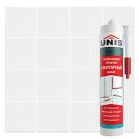 Изображение товара Герметик силиконовый Unis UN-85 белый 300 мл водостойкий морозостойкий термостойкий