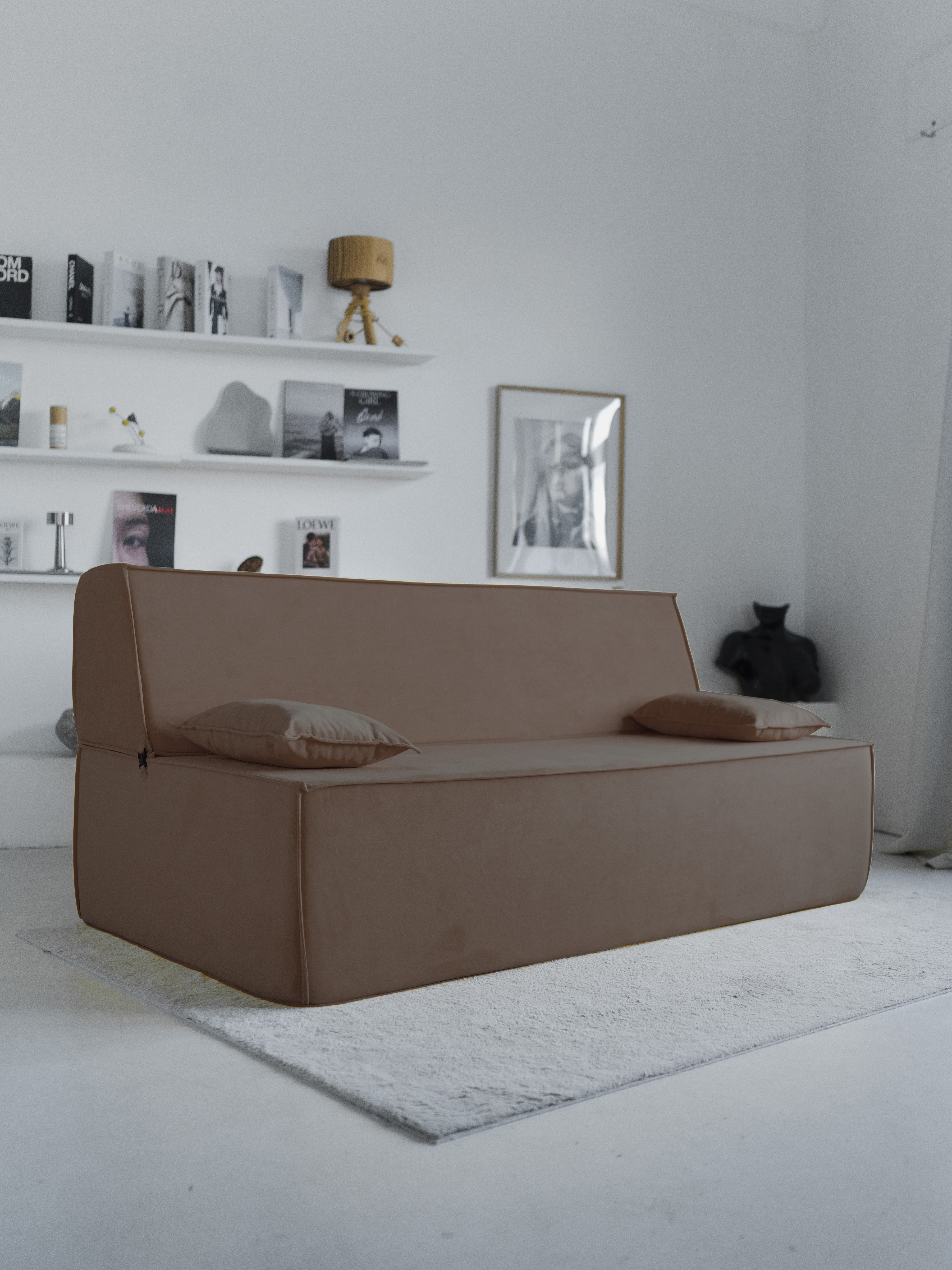 Изображение товара Диван бескаркасный Диван не мебель Клайд 190x88x100 см велюр Galaxy Ultra108 цвет коричневый