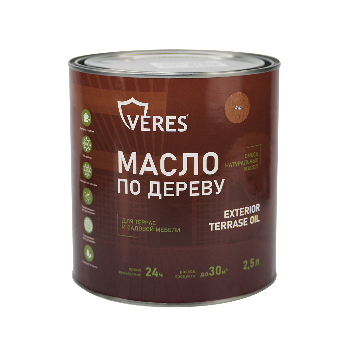 Изображение товара Масло по дереву Veres Exterior terrase oil для наружных работ цвет дуб 2.5 л