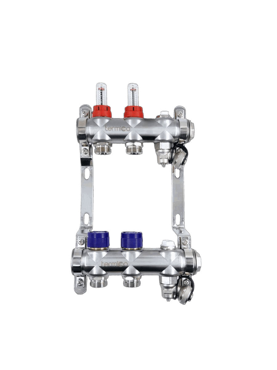 Изображение товара Коллекторная группа Termica MEX02 1"x3/4" метрическая резьба 2 выхода латунь
