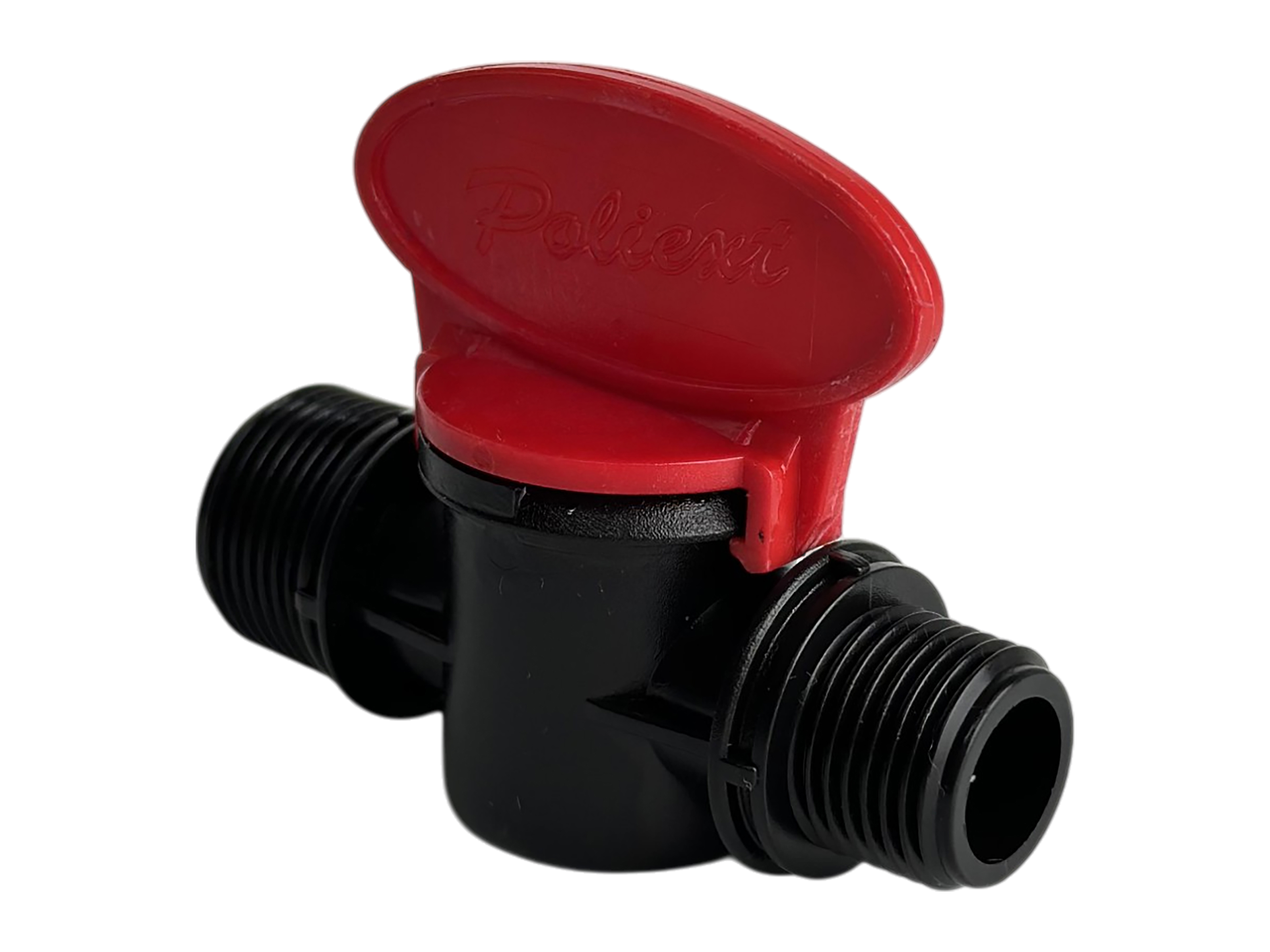 Изображение товара Кран шаровой прямой Poliext DN13 PN6 1/2" нр пластик ручка бабочка 07050050 Изображение товара Кран шаровой прямой Poliext DN13 PN6 1/2" нр пластик ручка бабочка 07050050