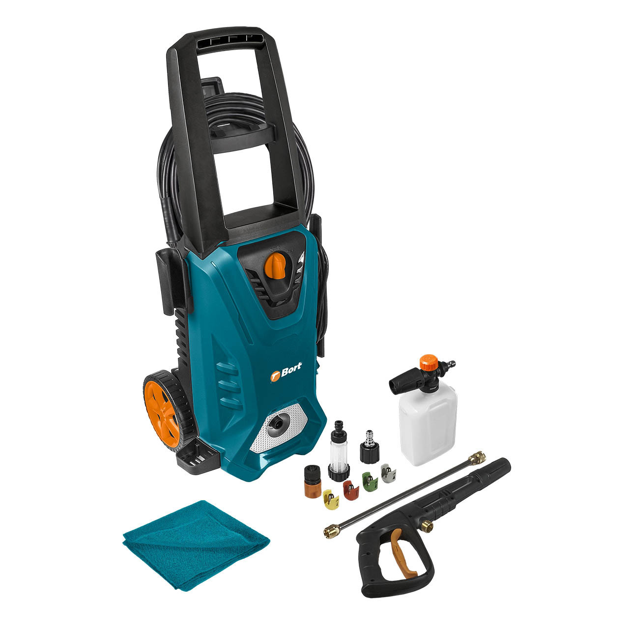 Изображение товара Мойка высокого давления BORT BHR-2700-Pro 180 бар 480 л/ч комплект аксессуаров