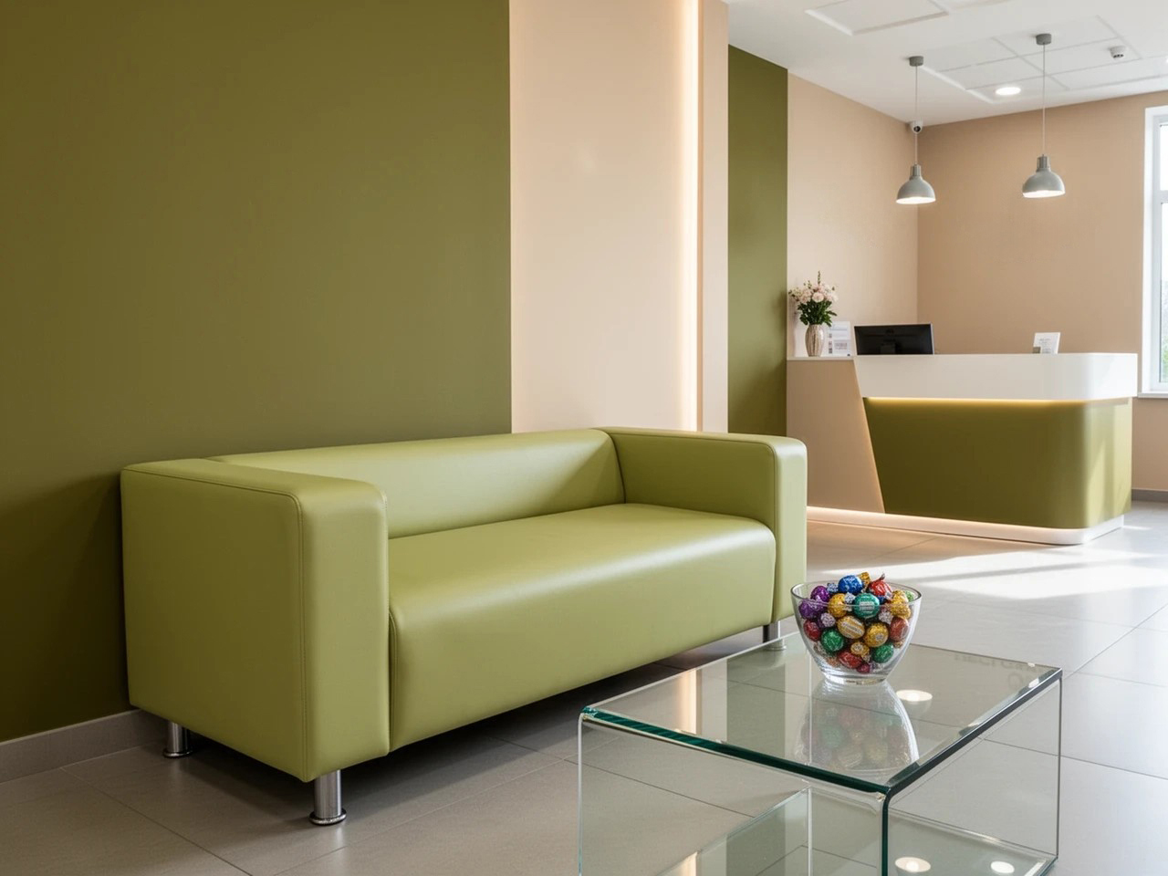 Изображение товара Диван прямой Мебель Никс Офис 2 178x65x83 см эко-кожа зеленый