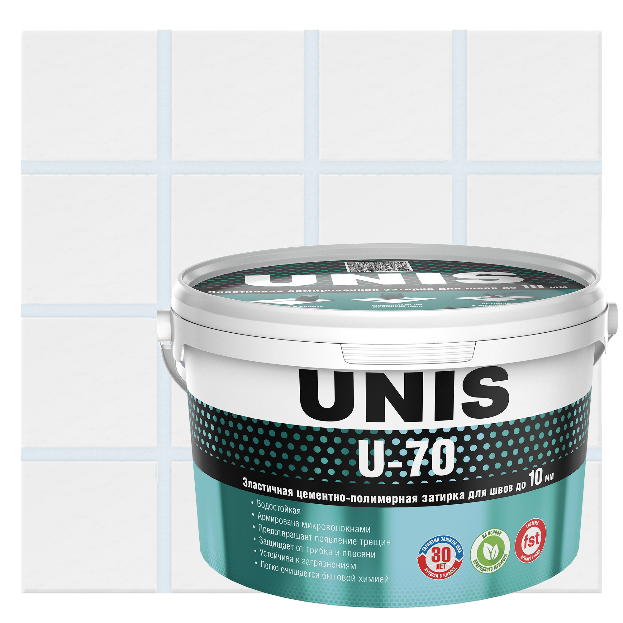 Изображение товара Затирка UNIS U-70 для камня и мозаики, серый/серебристый, 2 кг Изображение товара Затирка UNIS U-70 для камня и мозаики, серый/серебристый, 2 кг