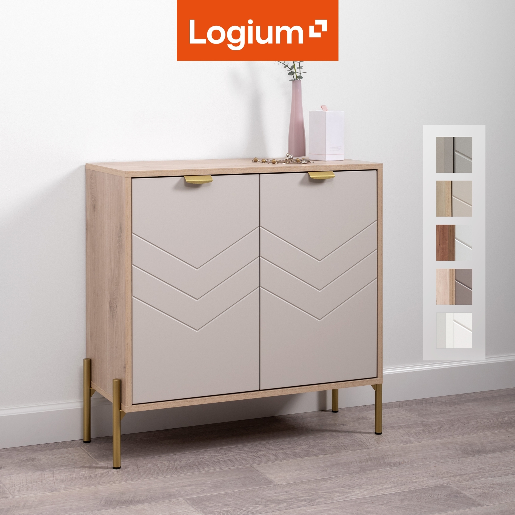 Изображение товара Комод Венеция от EGREGOR 79.3x33.8x76.2 см дуб белый exclusive