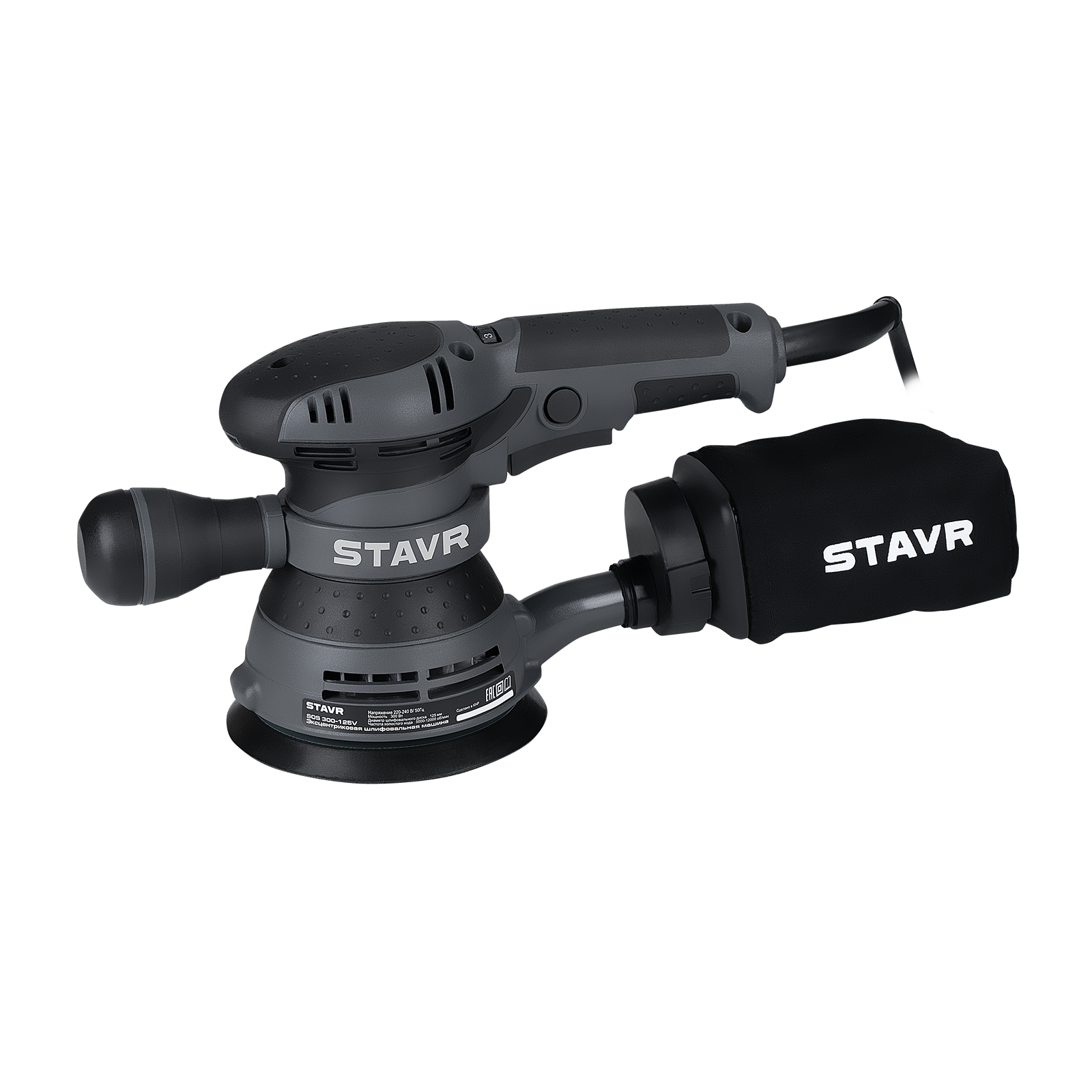 Изображение товара Эксцентриковая шлифмашина STAVR SOS 300-125V 125 мм, 300 Вт, 6 скоростей