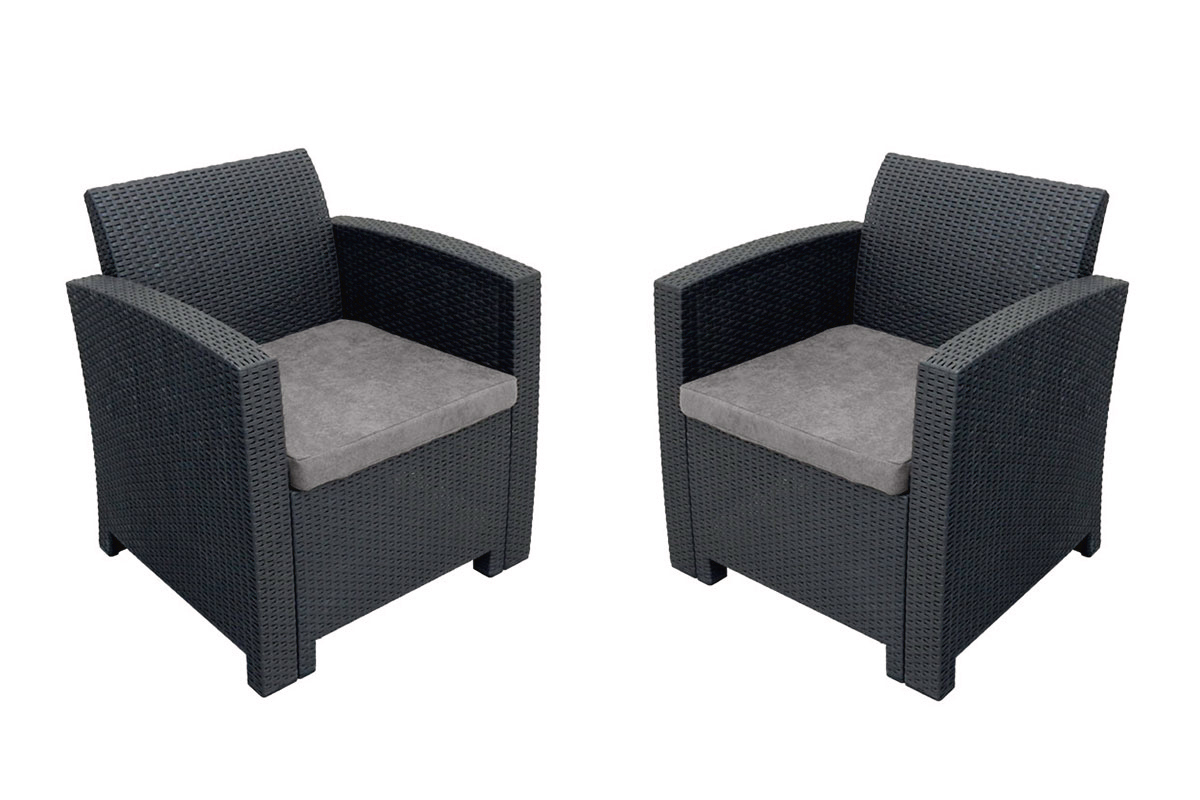Изображение товара Кресло садовое B Rattan Arizona 68x66x76 см антрацит, съемные чехлы Изображение товара Кресло садовое B Rattan Arizona 68x66x76 см антрацит, съемные чехлы
