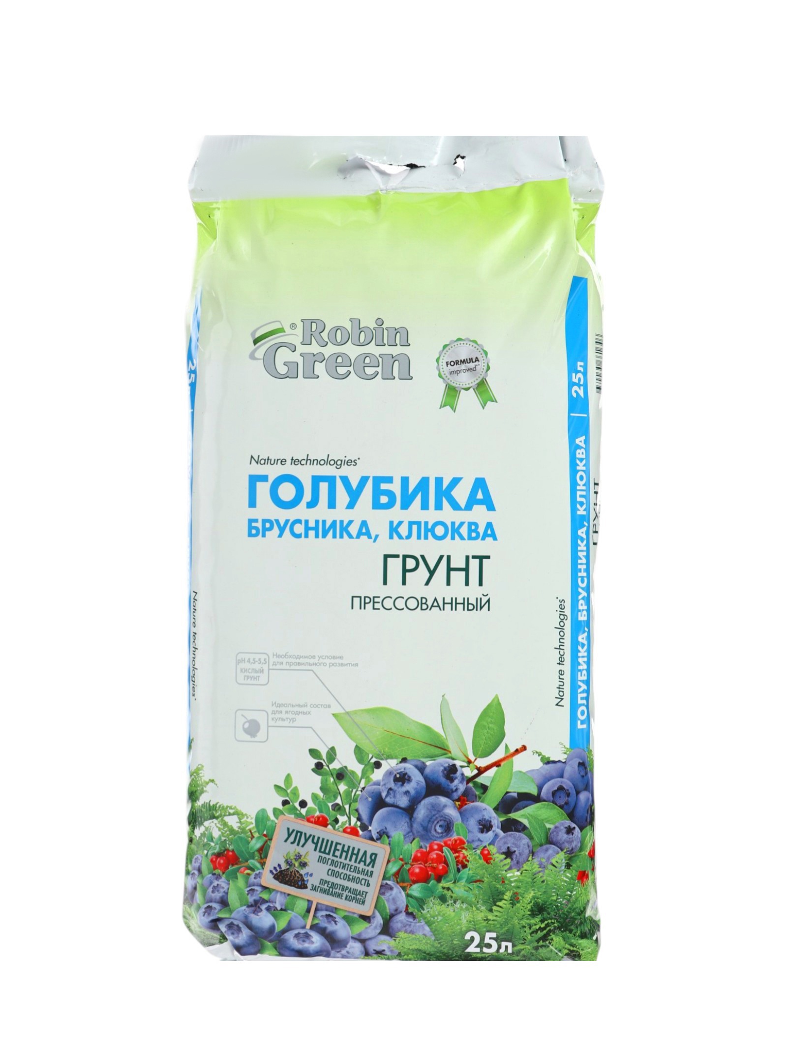 Изображение товара Грунт Robin Green для голубики брусники клюквы прессованный 25 л