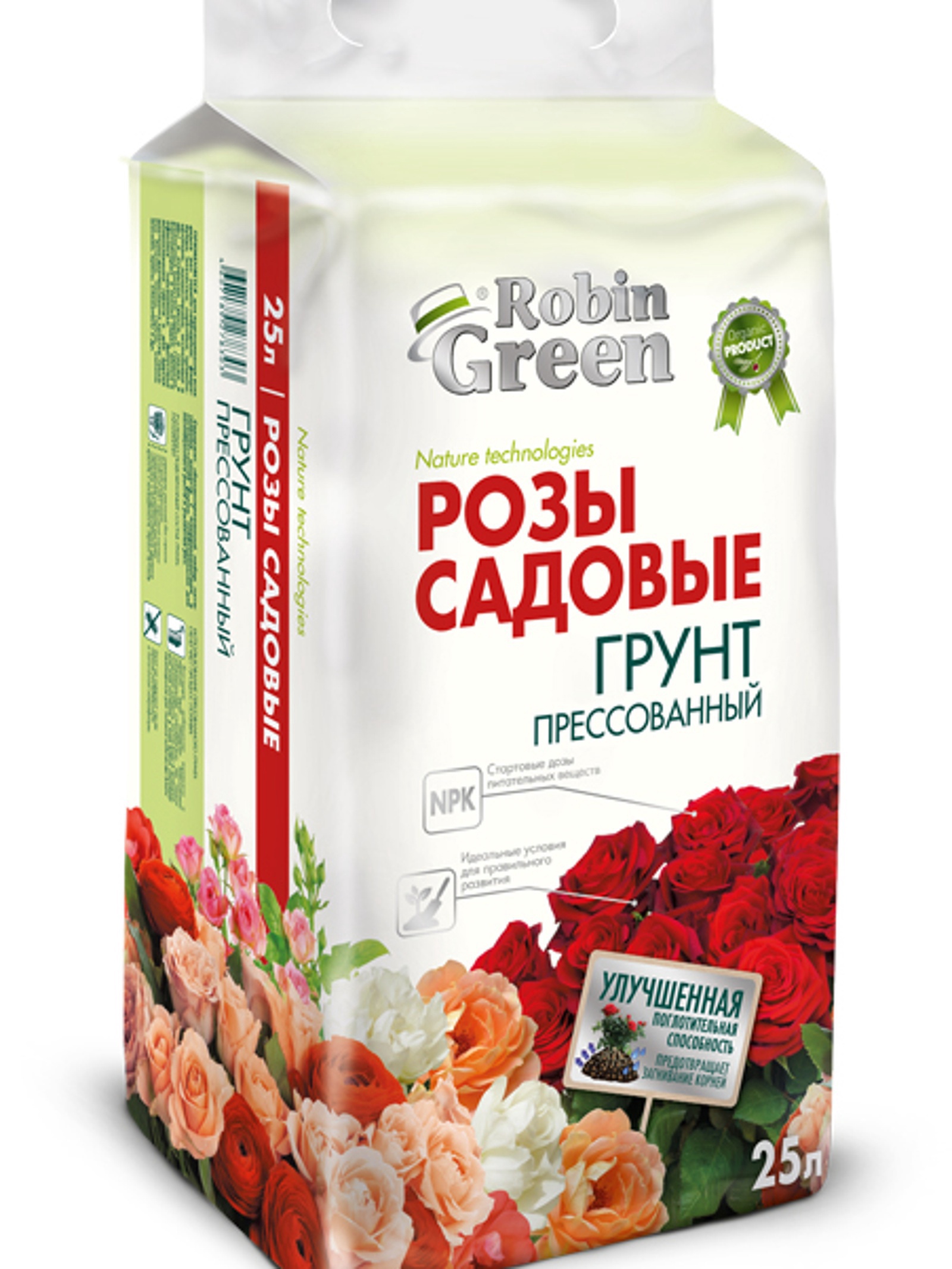 Изображение товара Грунт Robin Green для садовых роз прессованный 25 л