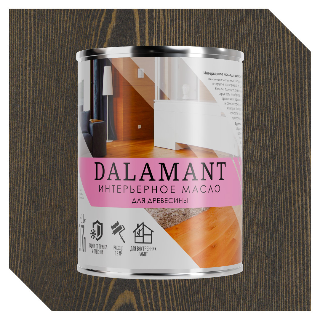 Изображение товара Интерьерное масло Dalamant Эбен 0.7л для внутренней отделки стен и мебели
