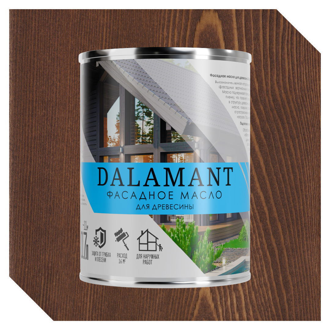 Изображение товара Фасадное масло Dalamant Орех гварнери 0.7л для наружных работ Изображение товара Фасадное масло Dalamant Орех гварнери 0.7л для наружных работ