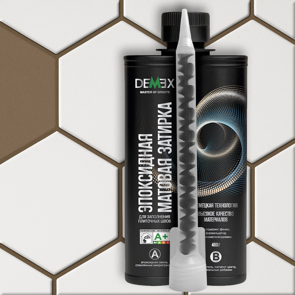 Изображение товара Зпоксидная затирка Demex 316-Мускат матовая двухкомпонентная в двойной тубе 400 грамм