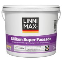 Изображение товара Краска фасадная Linnimax Silikon SF матовая цвет белый база A 2.7 л Изображение товара Краска фасадная Linnimax Silikon SF матовая цвет белый база A 2.7 л