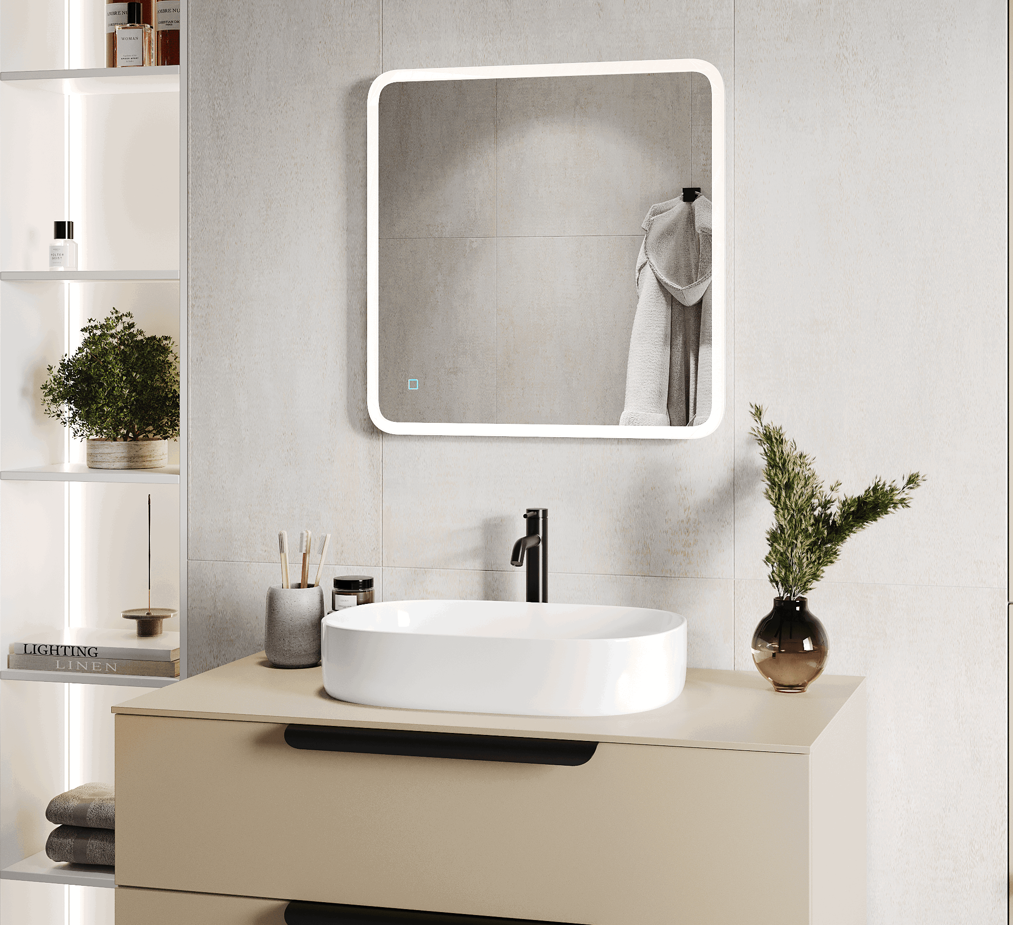 Изображение товара Зеркало для ванной Grace с LED подсветкой сенсорное 60x60 см