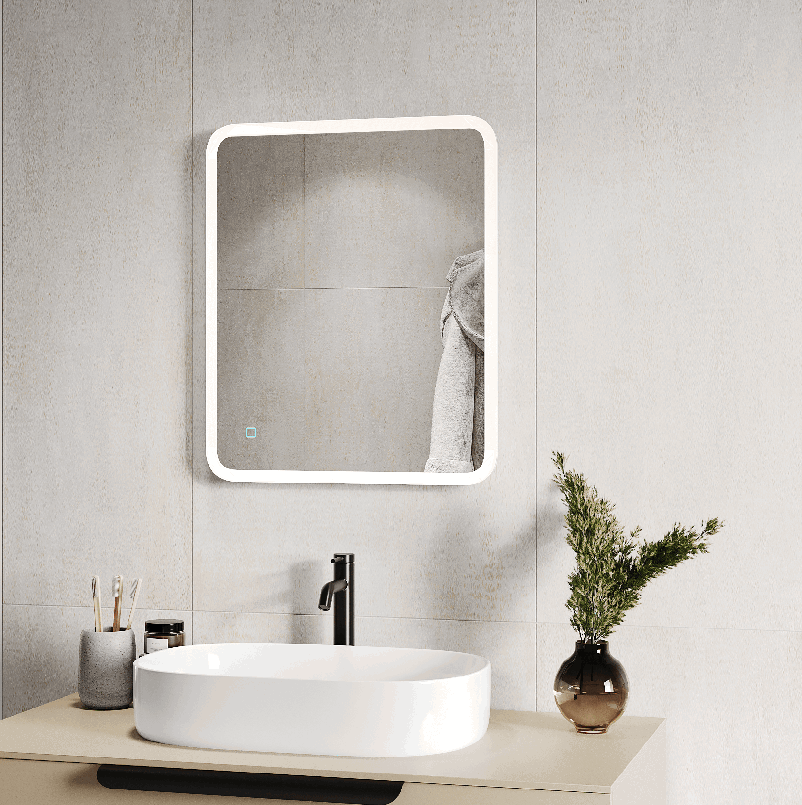 Изображение товара Зеркало для ванной Grace с подсветкой 50x60 см, LED, сенсорное, влагозащищенное