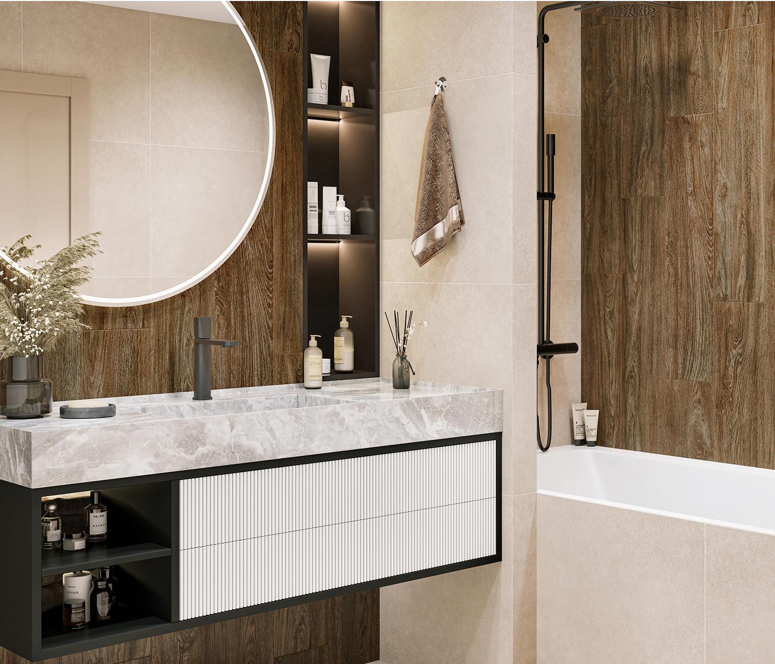 Изображение товара Керамогранит Alma ceramica Soho GFA92SOH48R 20x90см 1.62 м² цвет коричневый