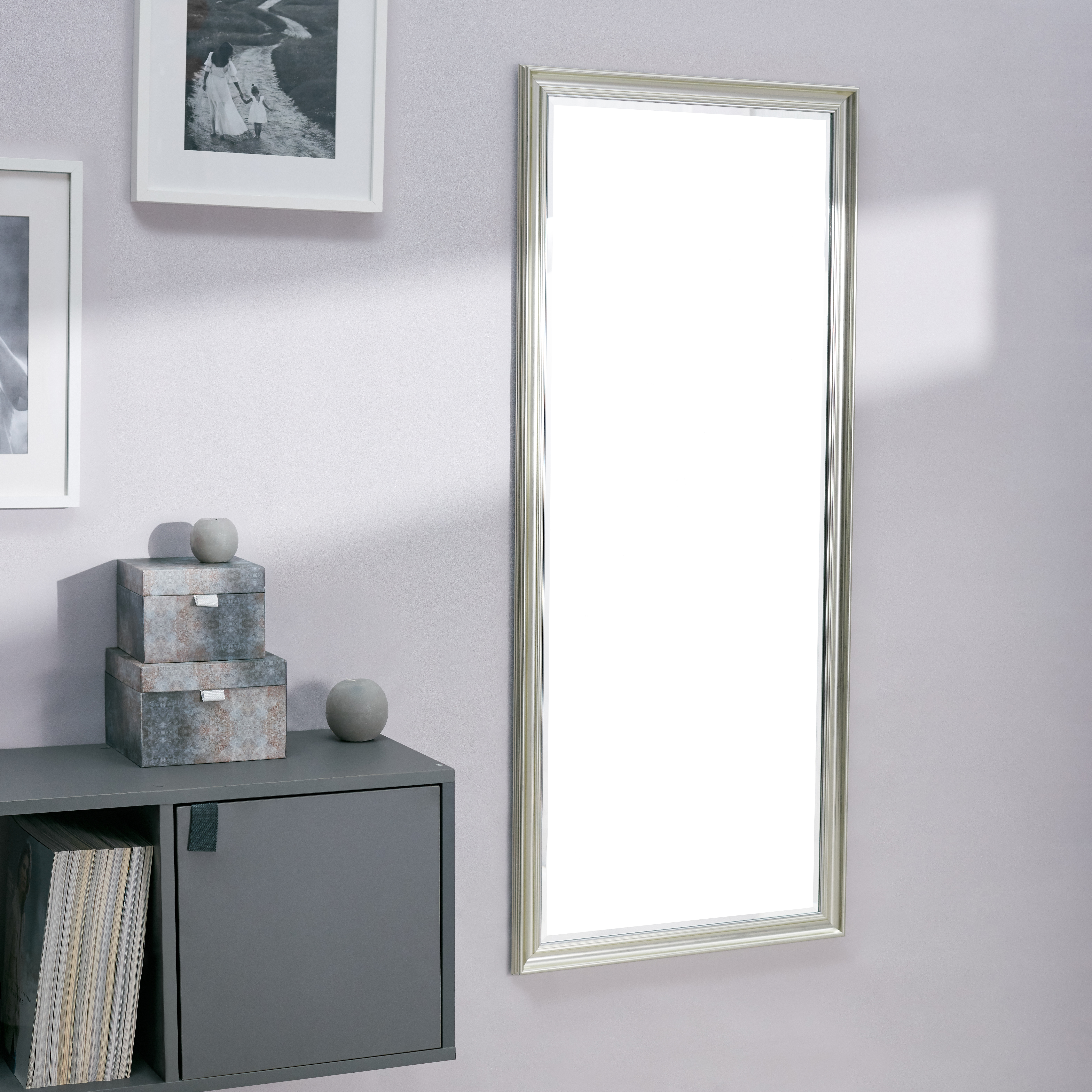 Изображение товара Зеркало декоративное Inspire Классика прямоугольное 50x120 см пластик серебро античное