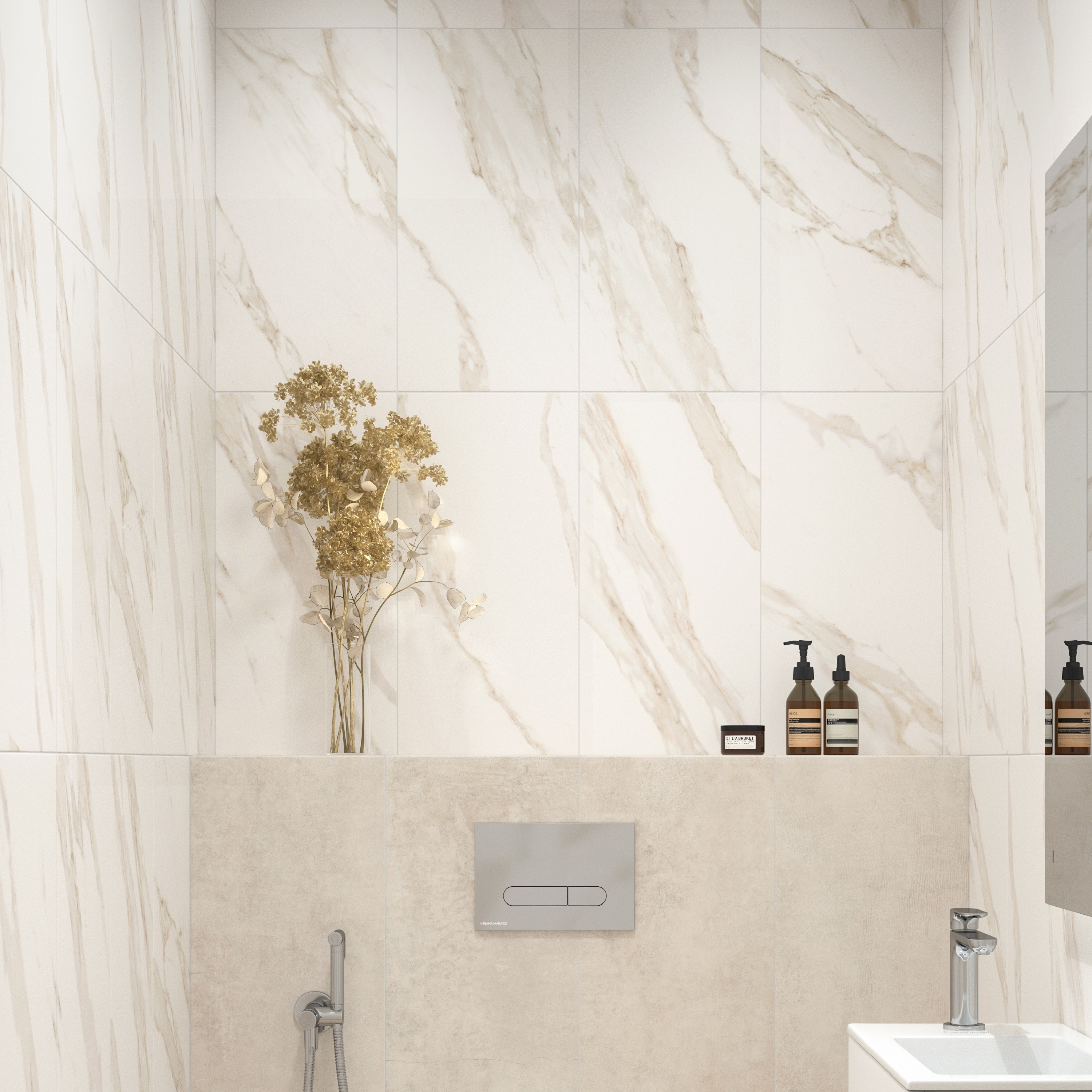 Изображение товара Настенная плитка Kerama Marazzi Фантазия 29.6x59.5 см 1.8 м² матовая цвет бело-серый