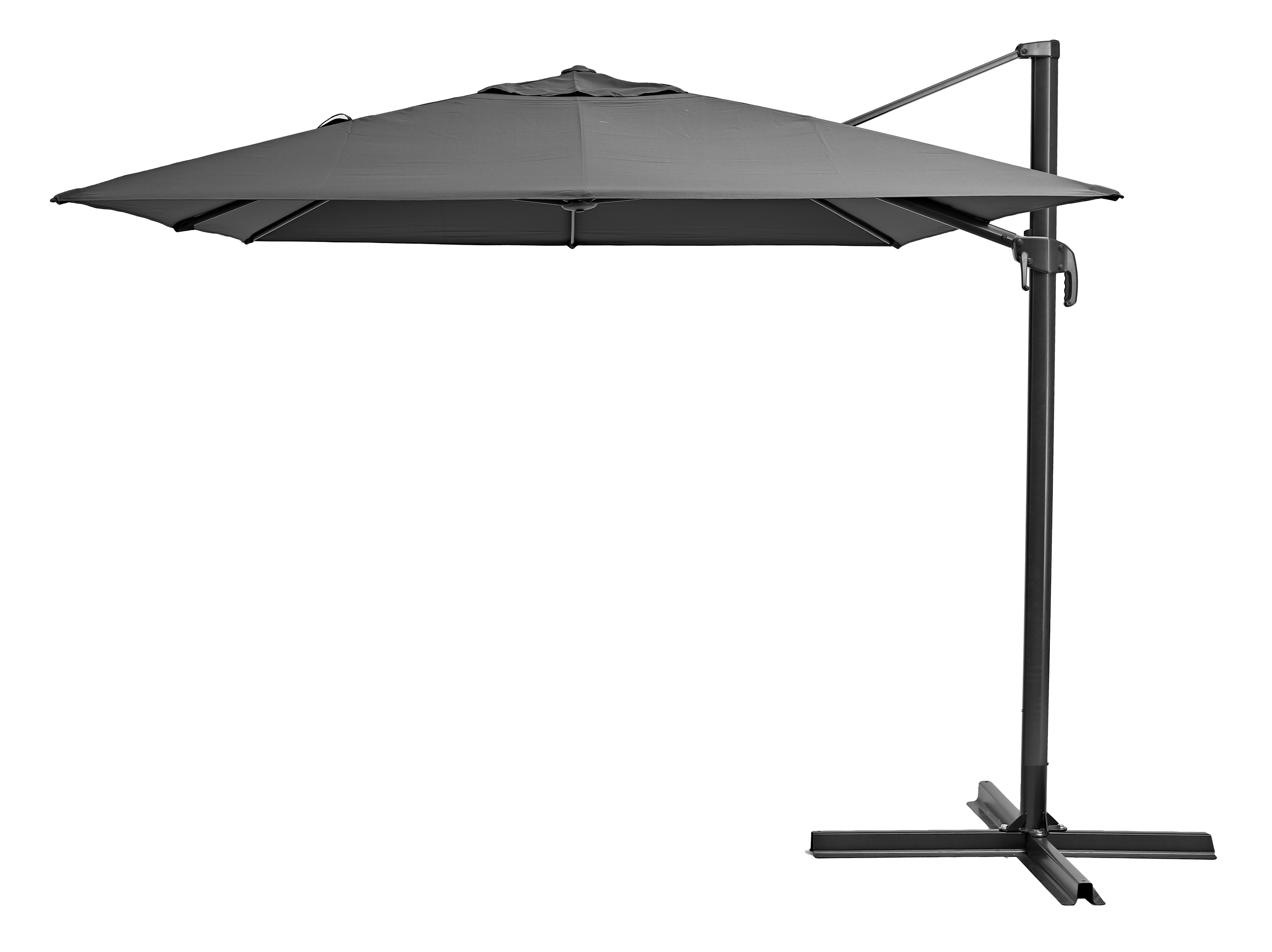 Изображение товара Зонт садовый с боковой опорой AURA 281x386, темно-серый Изображение товара Зонт садовый с боковой опорой AURA 281x386, темно-серый