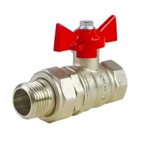 Изображение товара Кран шаровой с американкой прямой MONLID PN40 1/2" латунь ручка бабочка Россия Изображение товара Кран шаровой с американкой прямой MONLID PN40 1/2" латунь ручка бабочка Россия
