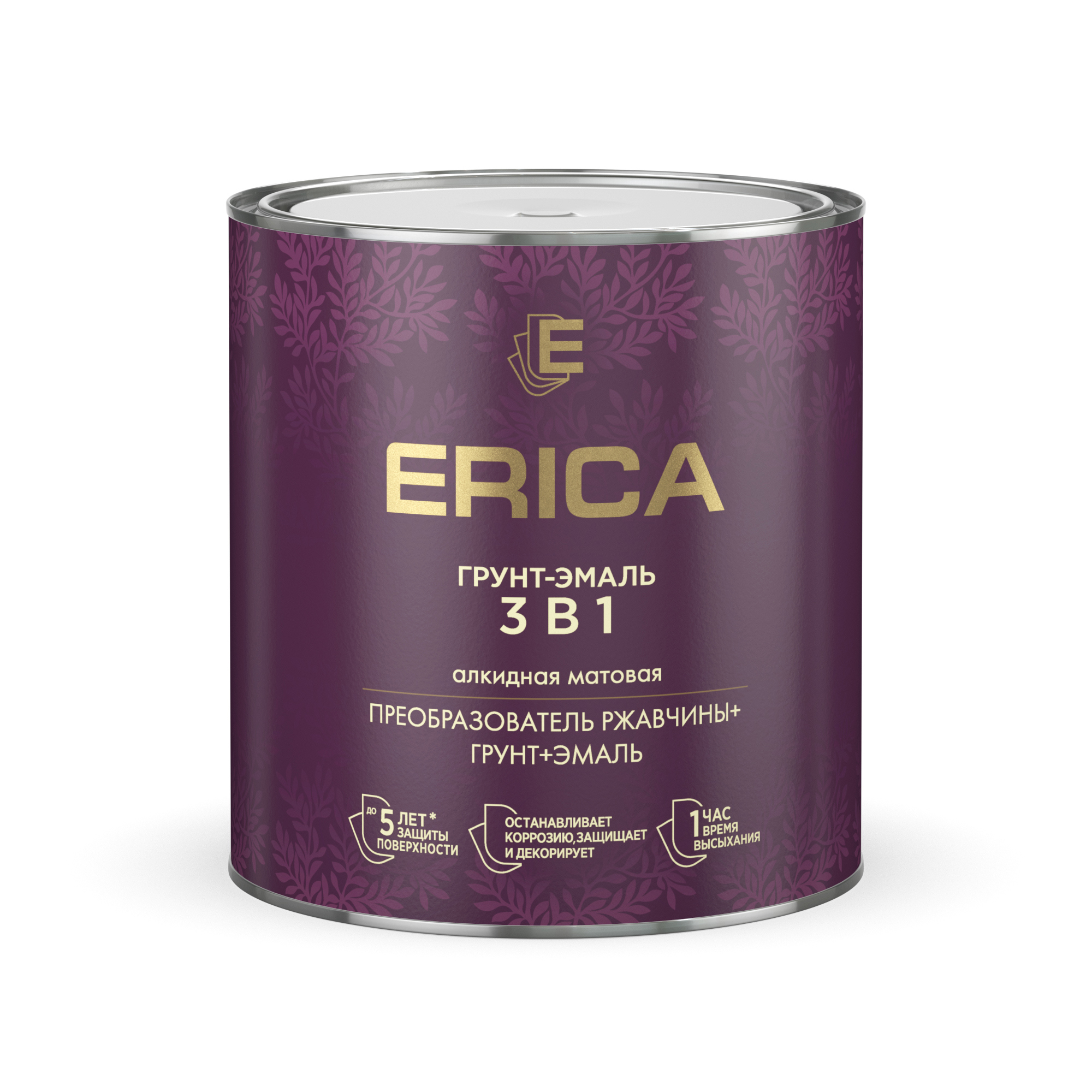 Изображение товара Грунт-эмаль по ржавчине Erica глянцевая шоколадная 2.6 кг для металла Изображение товара Грунт-эмаль по ржавчине Erica глянцевая шоколадная 2.6 кг для металла
