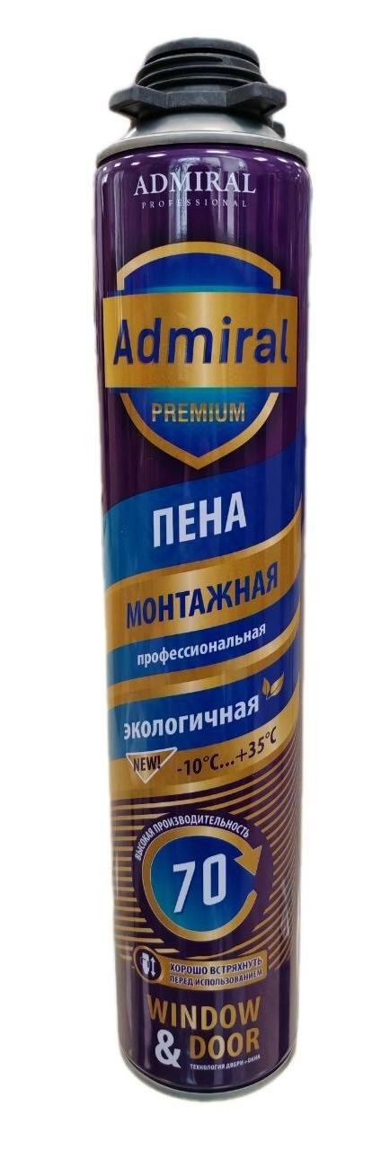 Изображение товара Пена монтажная профессиональная Premium Admiral 70 выход пены 50 л всесезонная 850 мл Изображение товара Пена монтажная профессиональная Premium Admiral 70 выход пены 50 л всесезонная 850 мл