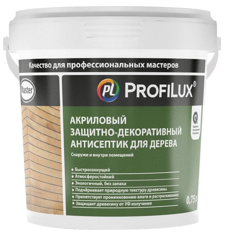 Изображение товара Защитно-декоративный антисептик лессирующий Profilux Master матовый орех 0.75 л