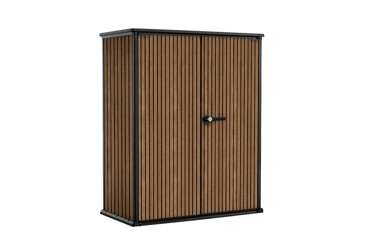 Изображение товара Шкаф садовый Keter 17212898 140x73.6x170.4 см 1400 л коричневый Изображение товара Шкаф садовый Keter 17212898 140x73.6x170.4 см 1400 л коричневый