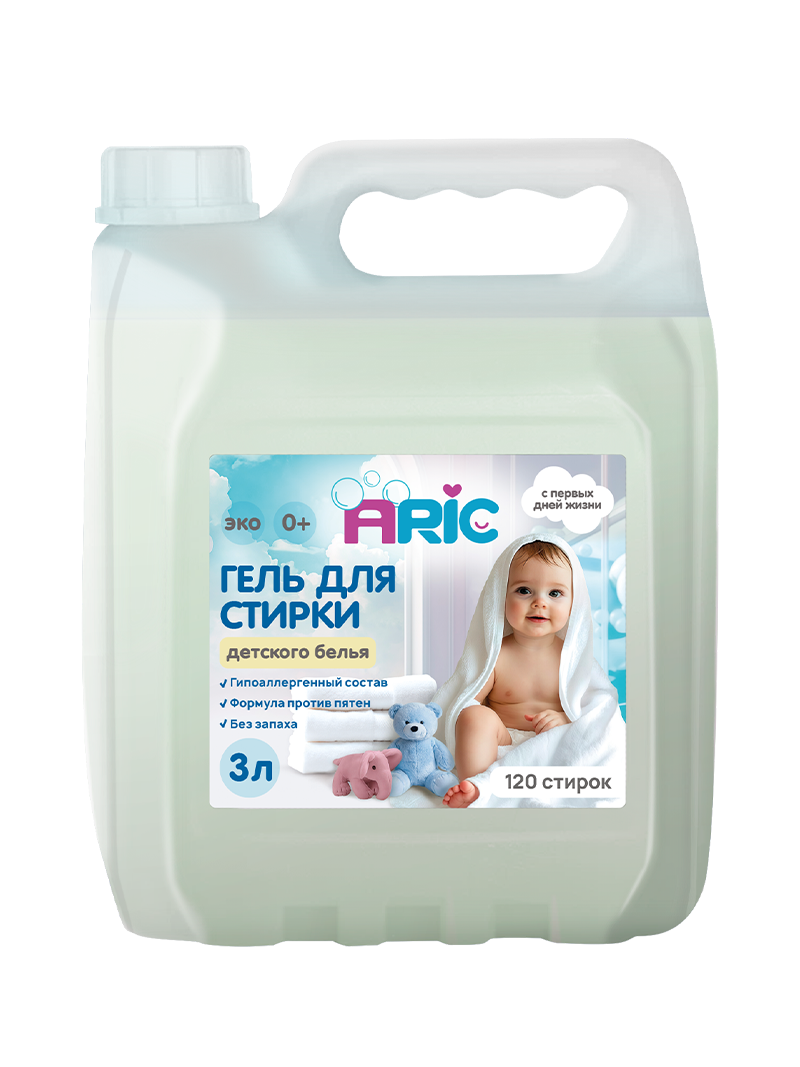 Изображение товара Гель для стирки Aric детский 3л Изображение товара Гель для стирки Aric детский 3л